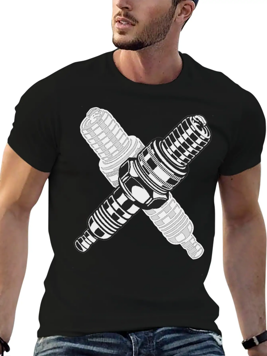 Spark Plug Unisex Short Sleeve Soft Cotton T-Shirt – Casual Everyday Wear