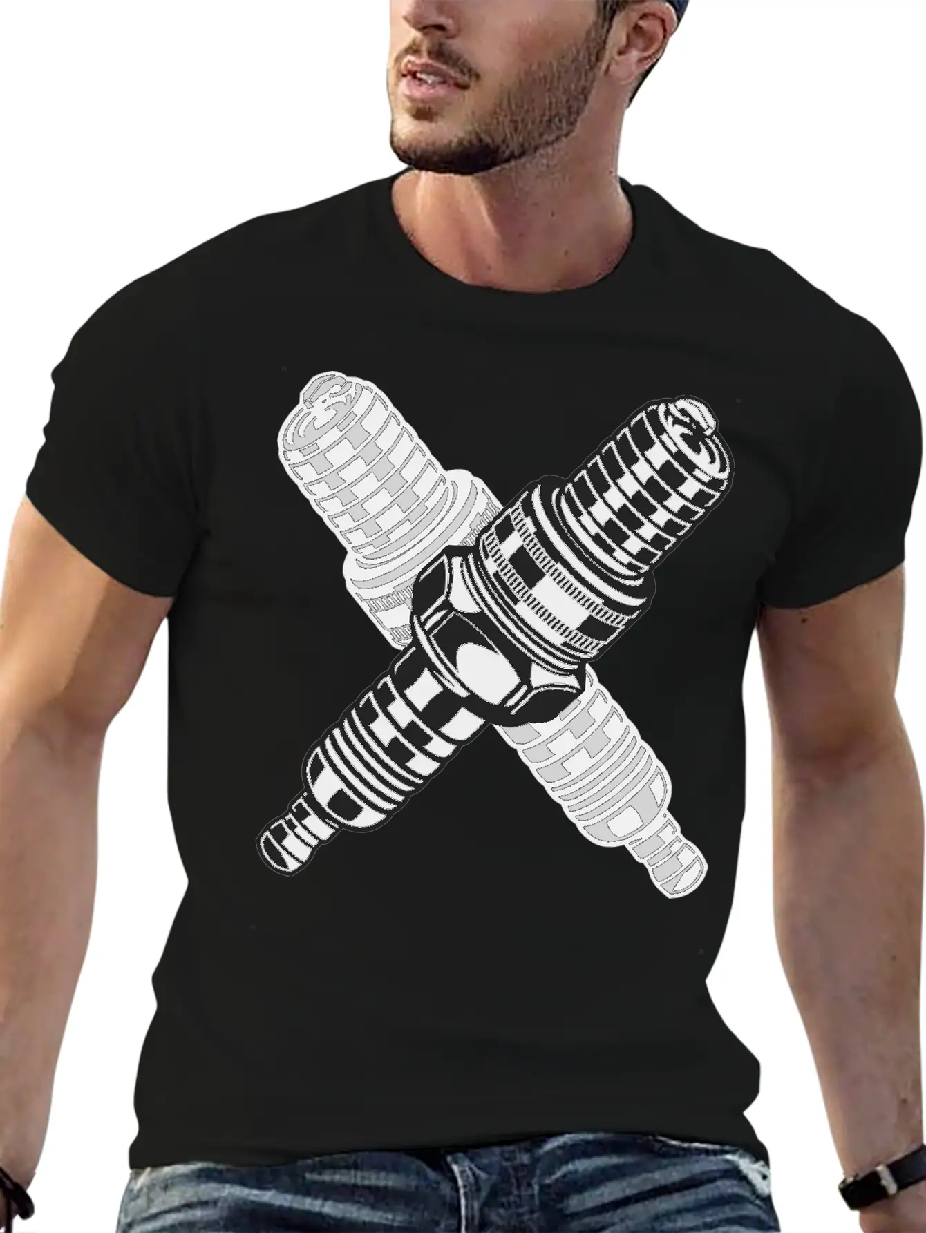 Spark Plug Unisex Short Sleeve Soft Cotton T-Shirt – Casual Everyday Wear