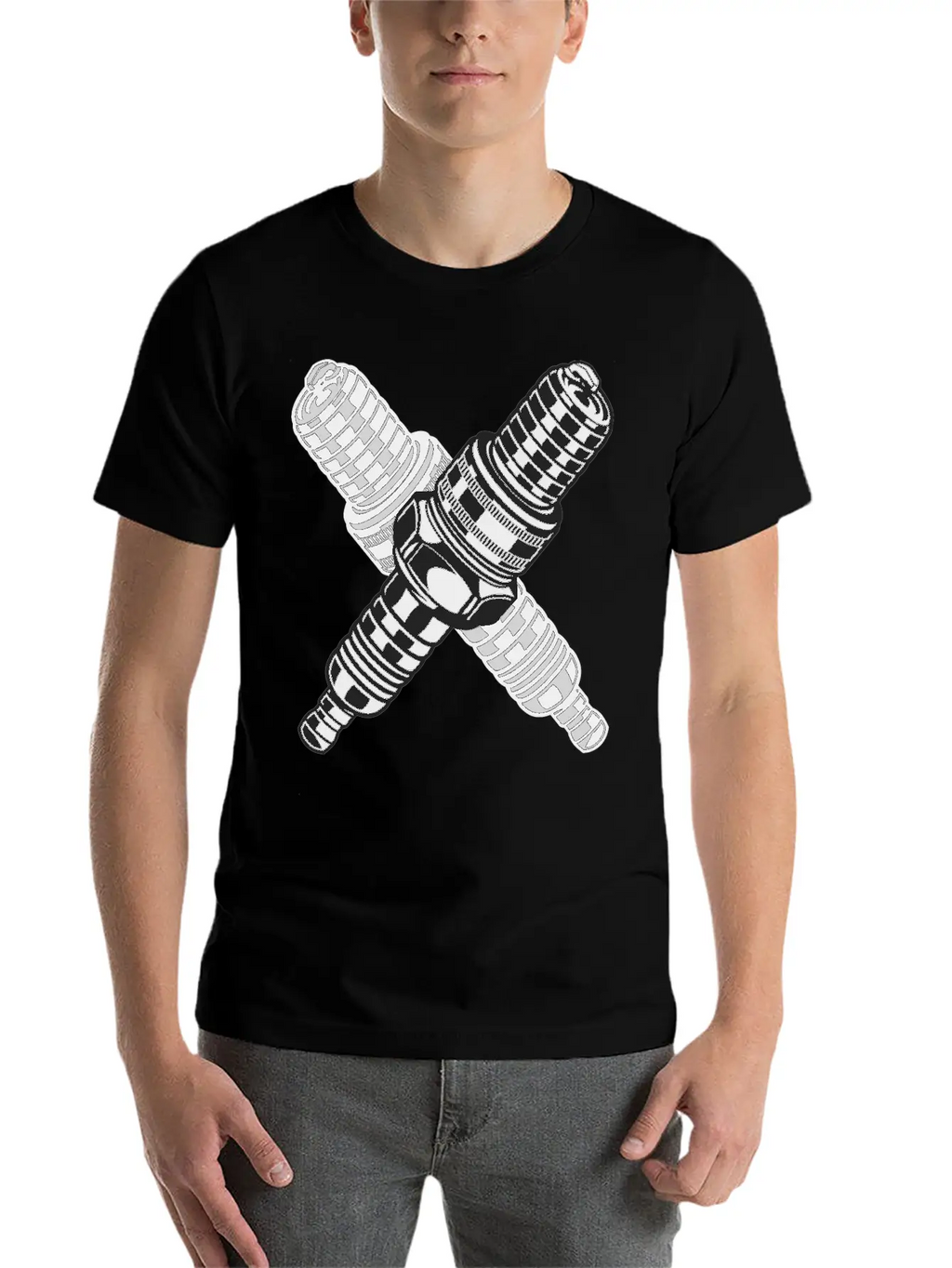 Spark Plug Unisex Short Sleeve Soft Cotton T-Shirt – Casual Everyday Wear