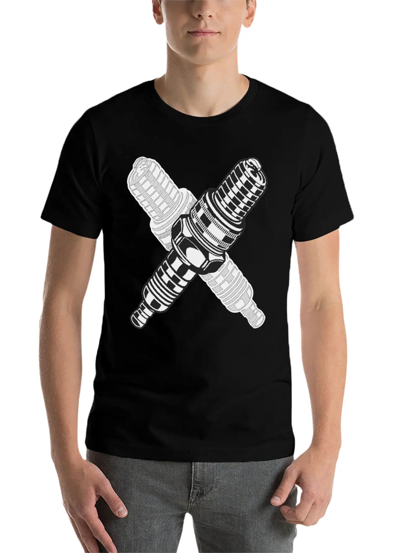 Spark Plug Unisex Short Sleeve Soft Cotton T-Shirt – Casual Everyday Wear