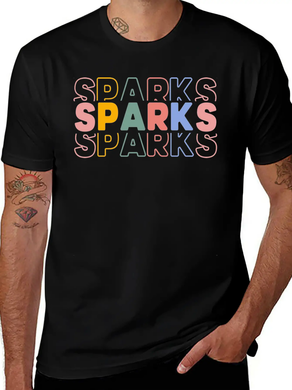 Sparks Typography Casual Graphic T-Shirt – Simple And Comfortable Daily Wear