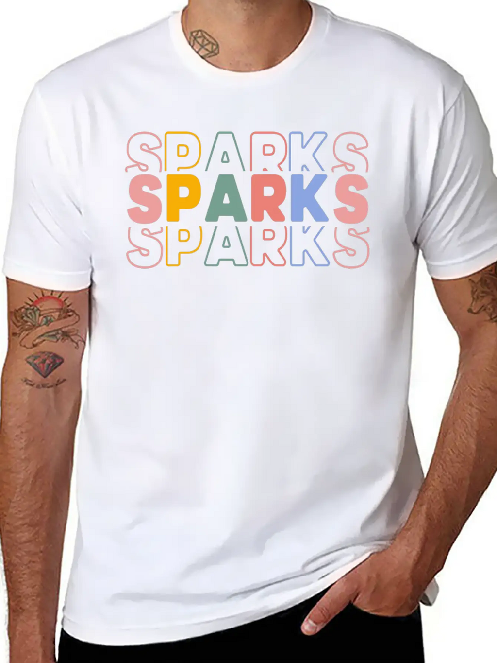 Sparks Typography Casual Graphic T-Shirt – Simple And Comfortable Daily Wear