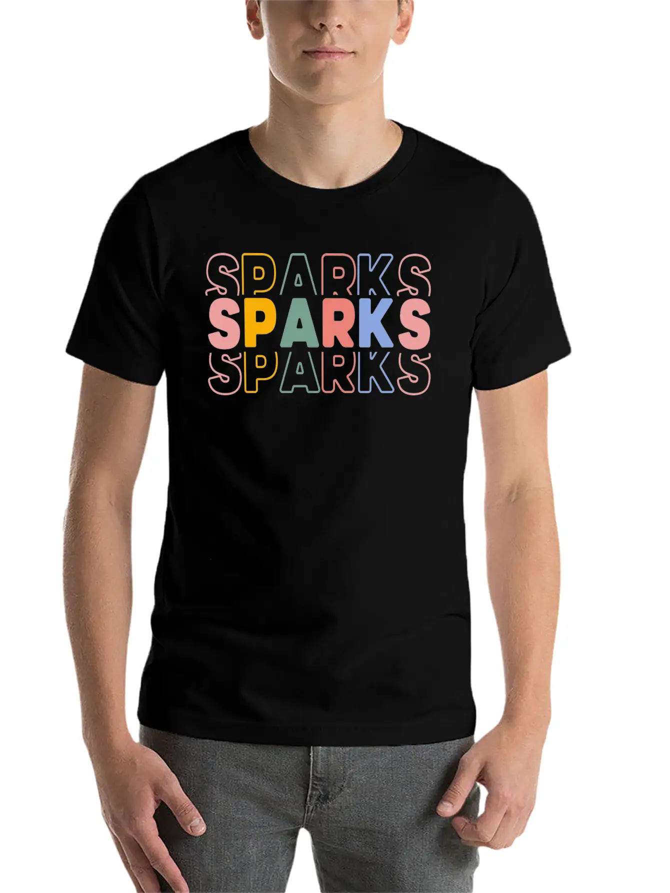 Sparks Typography Casual Graphic T-Shirt – Simple And Comfortable Daily Wear