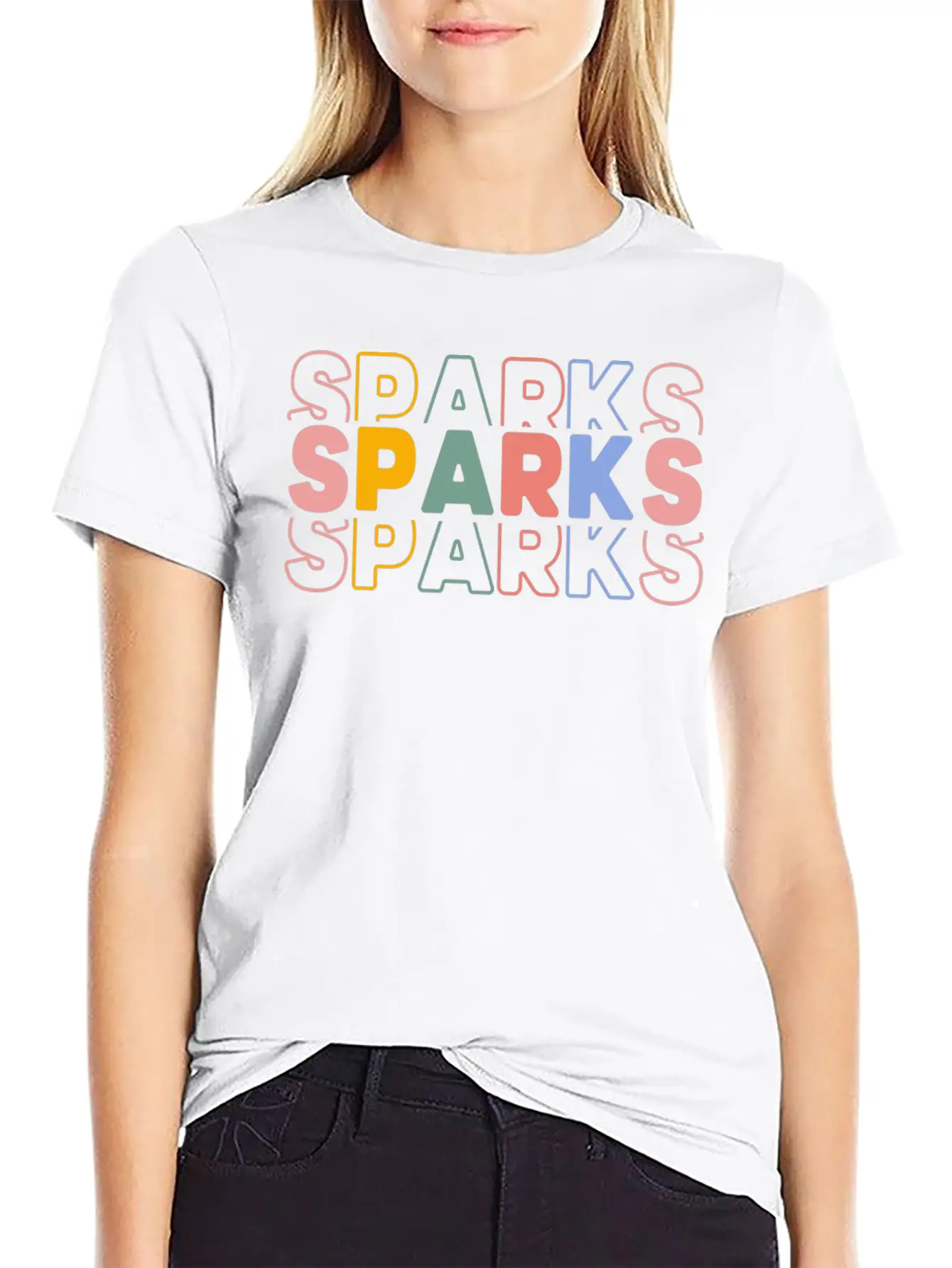 Sparks Typography Casual Graphic T-Shirt – Simple And Comfortable Daily Wear