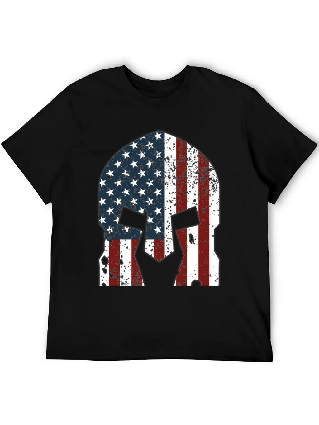 Spartan Helmet American Flag Stylish Everyday T-Shirt – Unisex Basic Cotton Tee