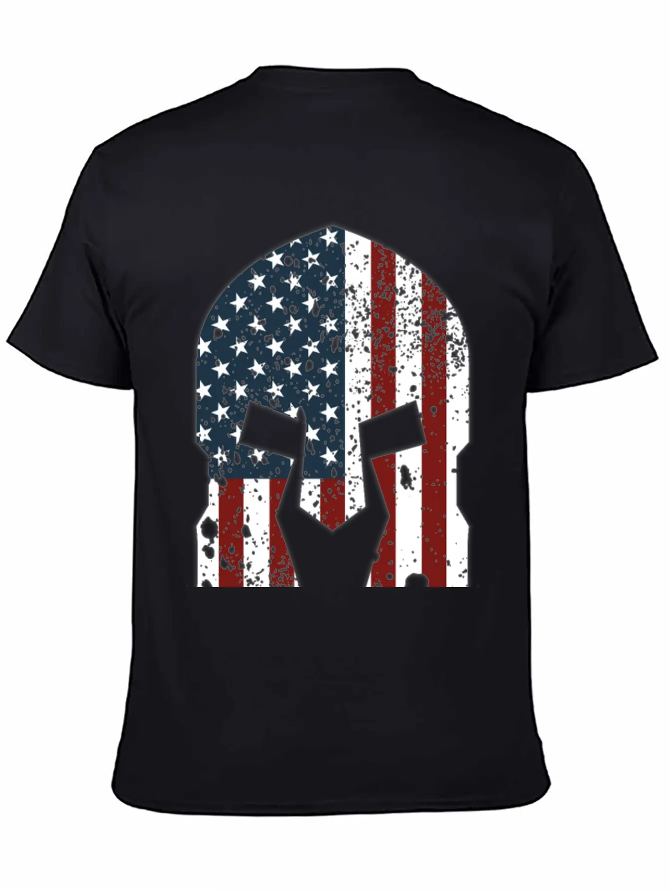 Spartan Helmet American Flag Stylish Everyday T-Shirt – Unisex Basic Cotton Tee