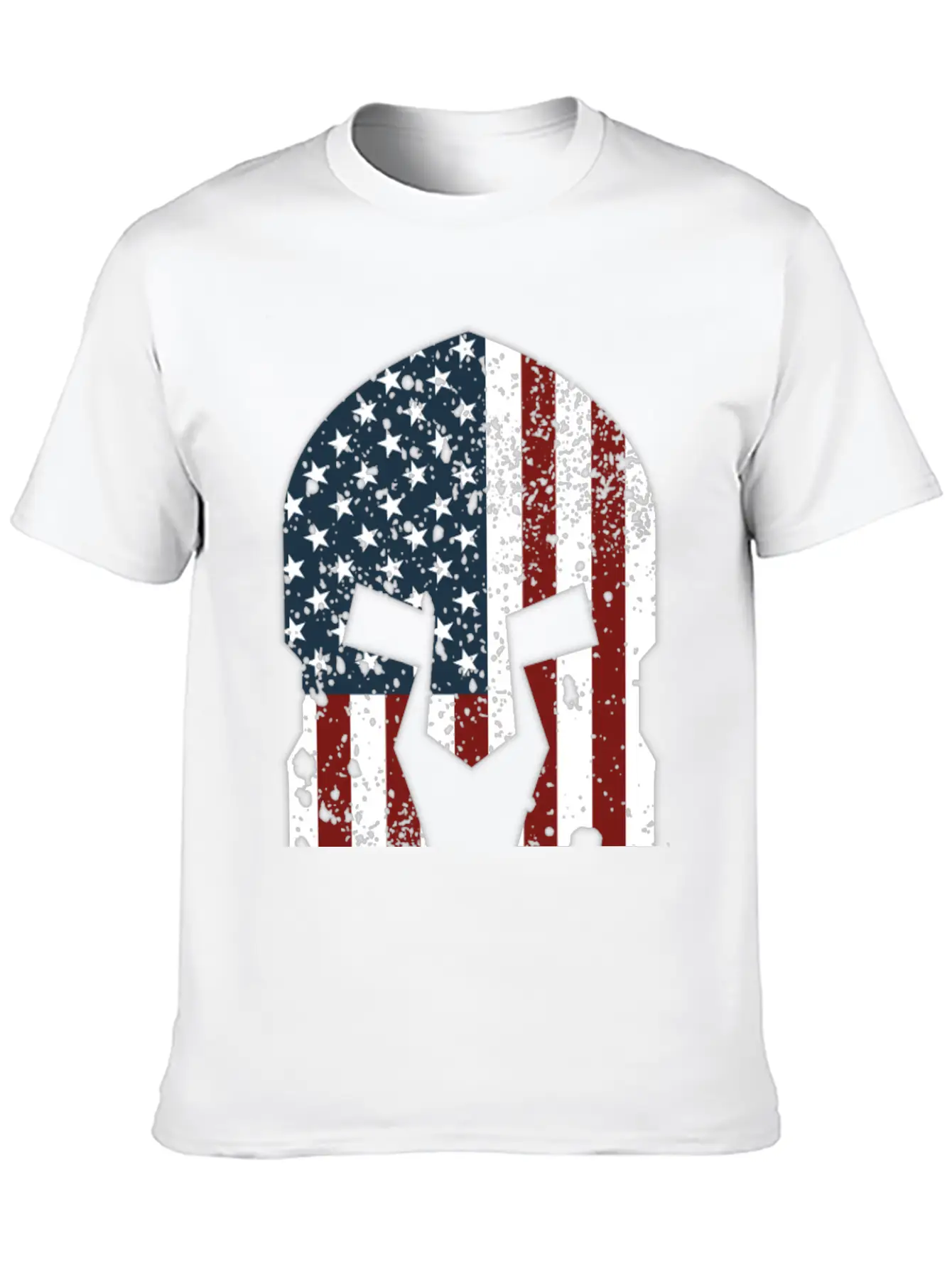 Spartan Helmet American Flag Stylish Everyday T-Shirt – Unisex Basic Cotton Tee