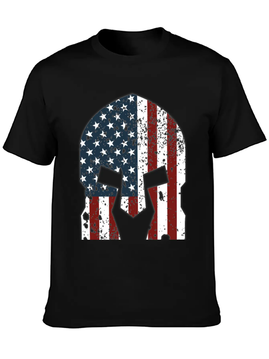 Spartan Helmet American Flag Stylish Everyday T-Shirt – Unisex Basic Cotton Tee