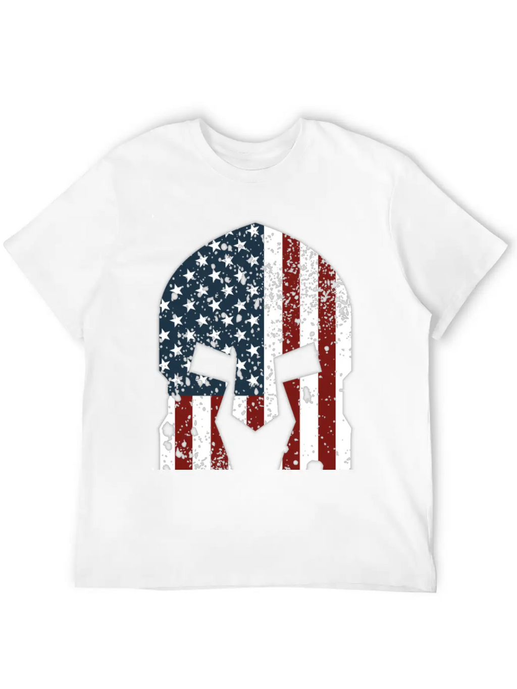 Spartan Helmet American Flag Stylish Everyday T-Shirt – Unisex Basic Cotton Tee