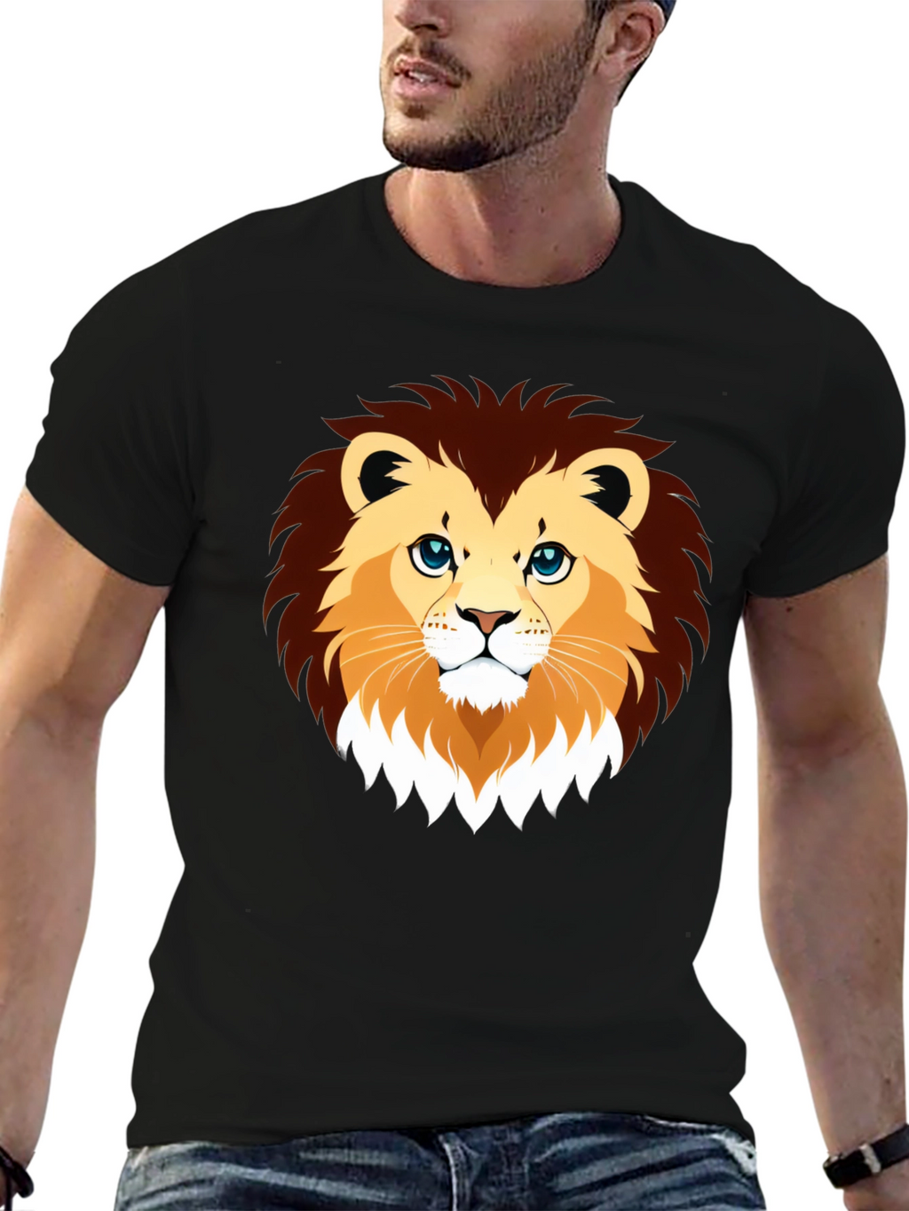 Lion Graphic Black T-Shirt