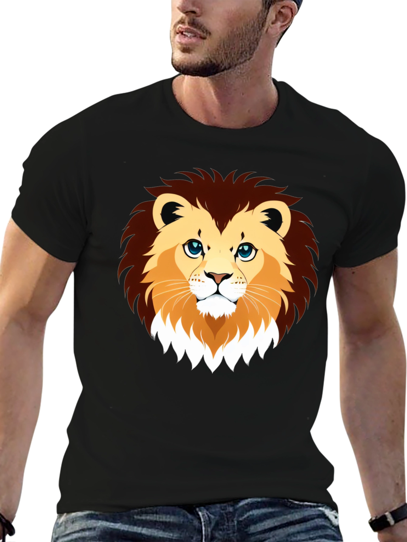 Lion Graphic Black T-Shirt