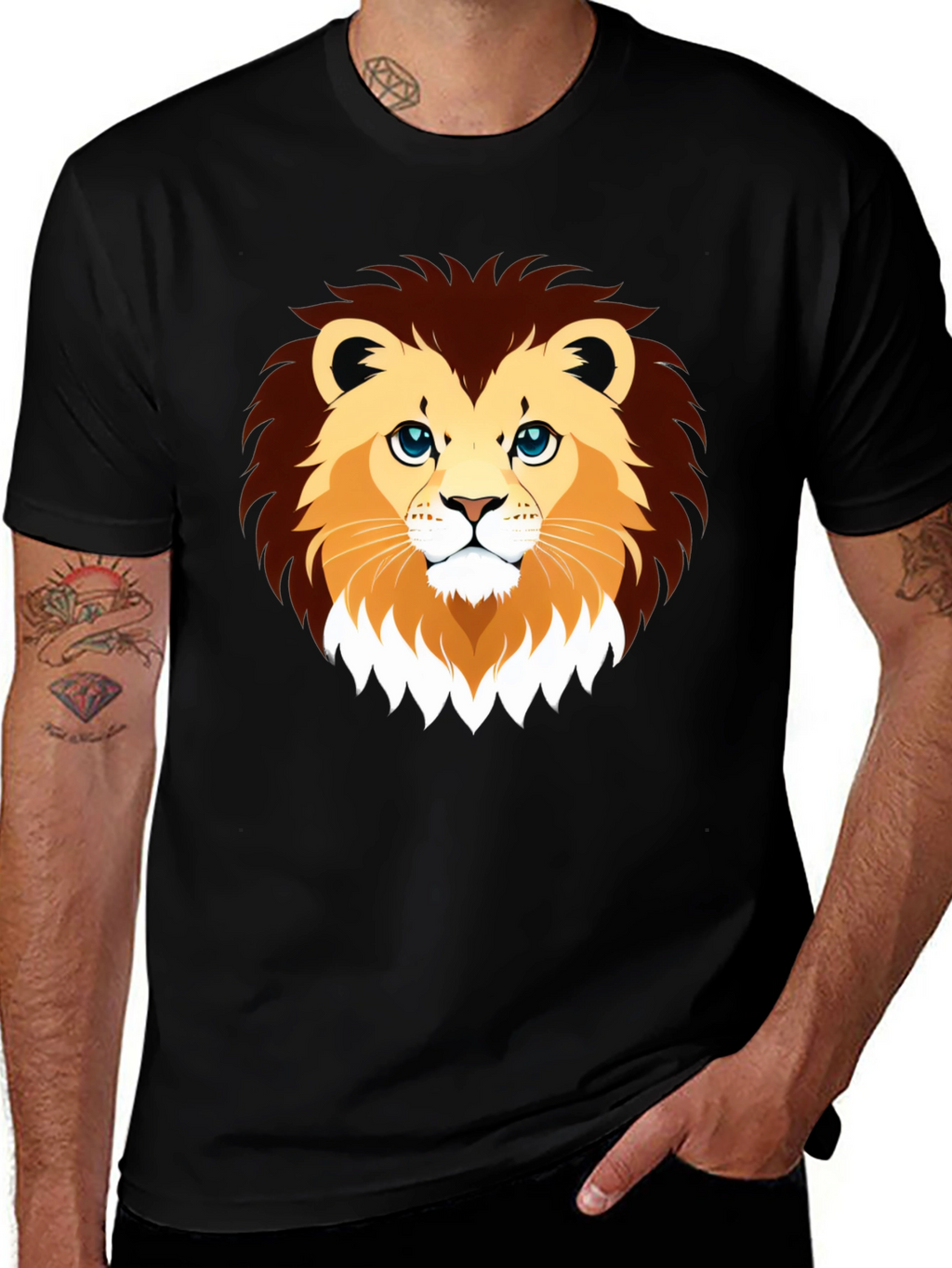 Lion Graphic Black T-Shirt