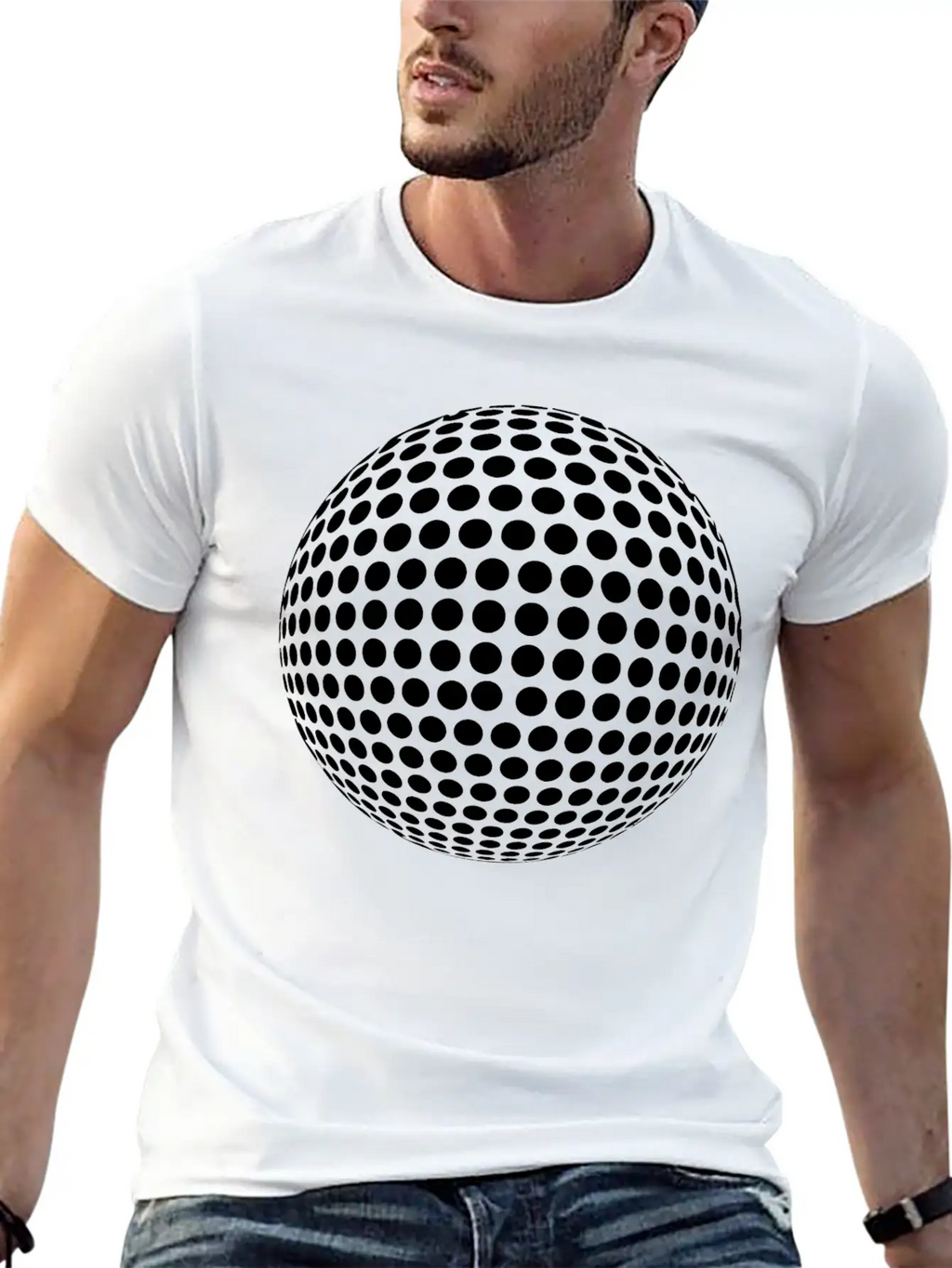 Sphere With Geometric Points In Formation Unisex Casual T-Shirt – Clean Design For Daily Comfort