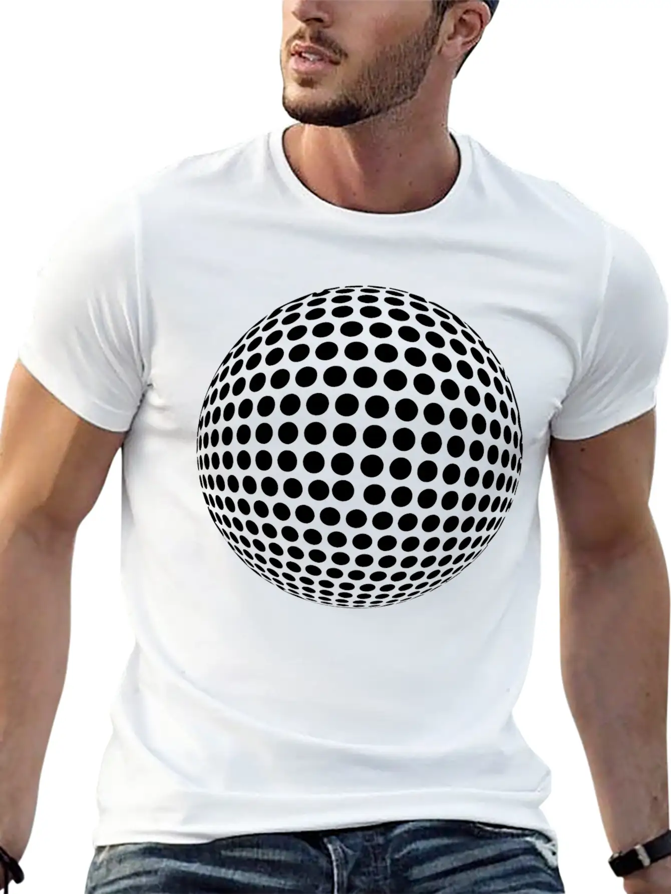 Sphere With Geometric Points In Formation Unisex Casual T-Shirt – Clean Design For Daily Comfort