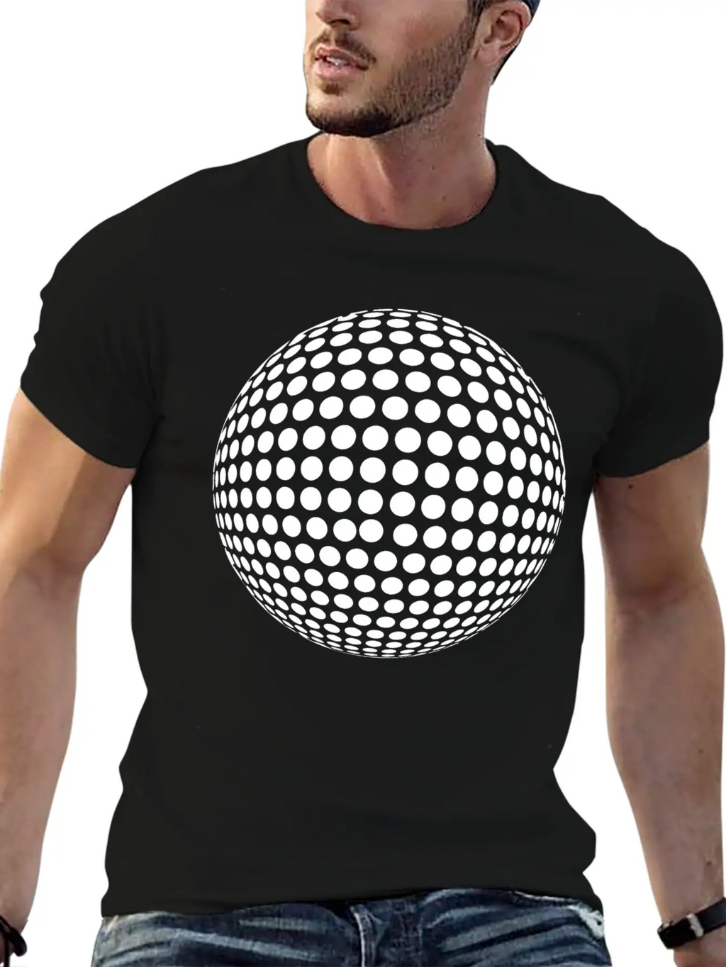 Sphere With Geometric Points In Formation Unisex Casual T-Shirt – Clean Design For Daily Comfort