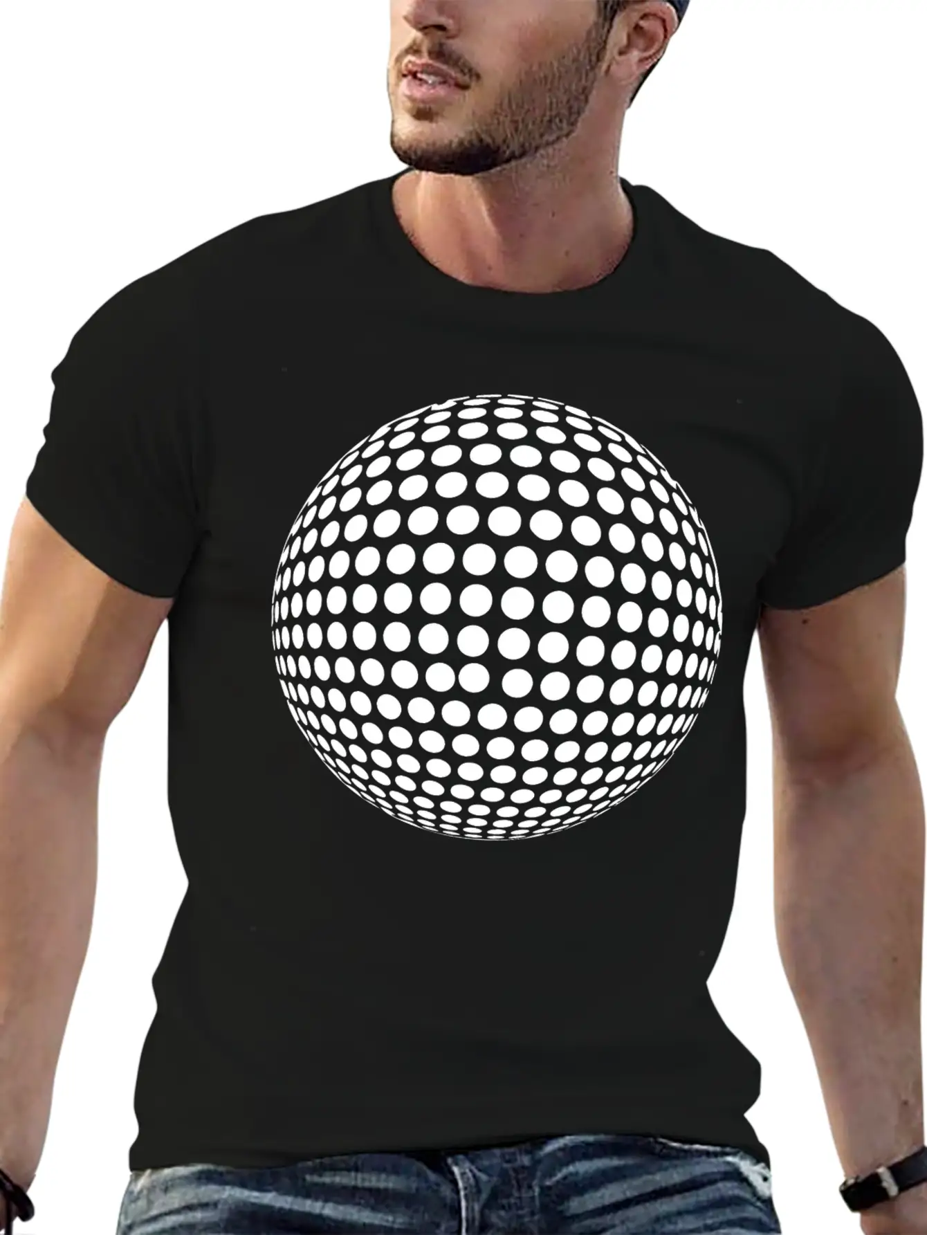 Sphere With Geometric Points In Formation Unisex Casual T-Shirt – Clean Design For Daily Comfort