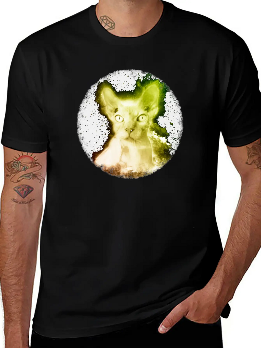 Sphynx Cat Shirt Nebula Hairless Cat Space T Shirt Unisex Casual T-Shirt – Clean Design For Daily Comfort