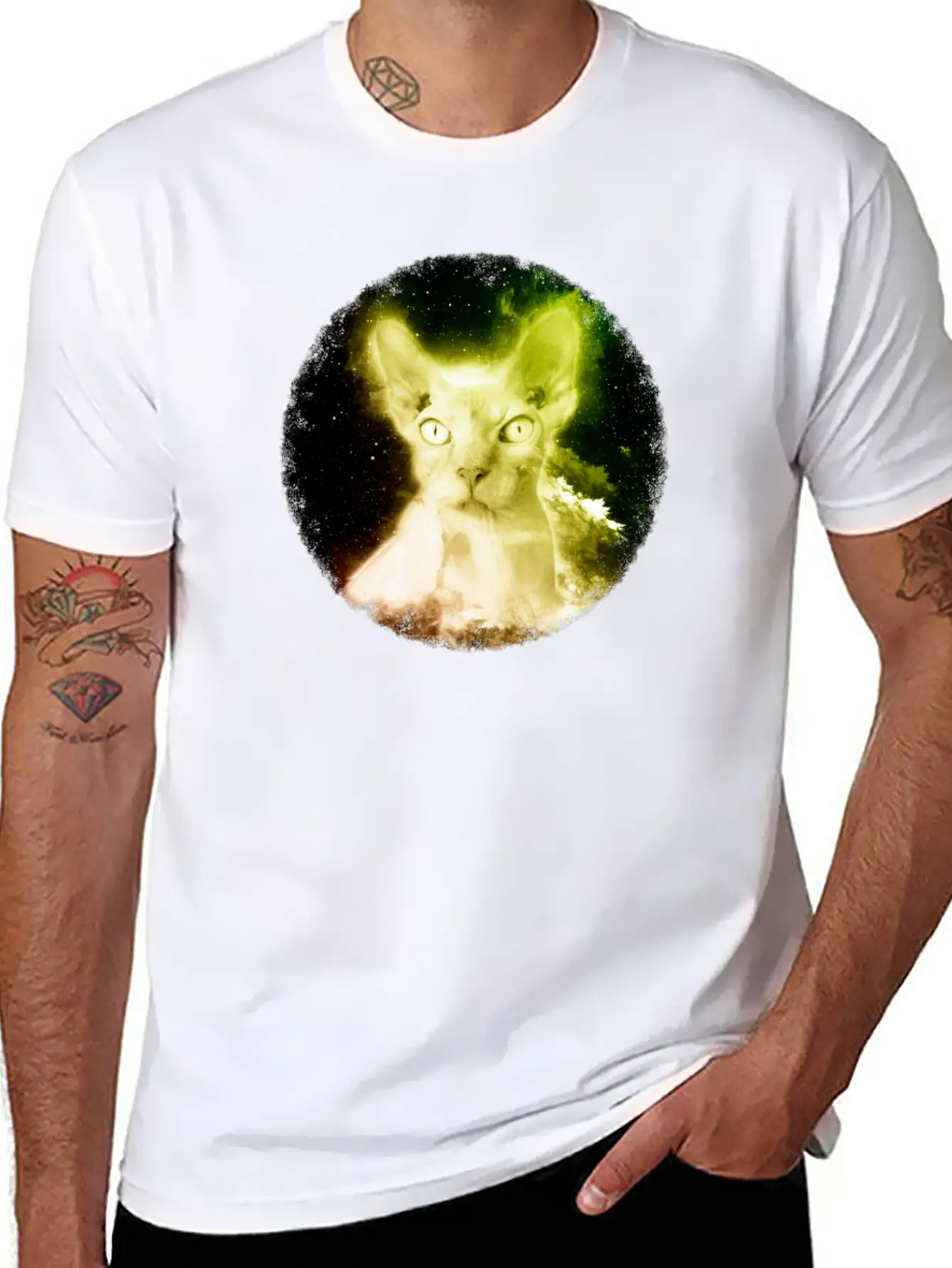 Sphynx Cat Shirt Nebula Hairless Cat Space T Shirt Unisex Casual T-Shirt – Clean Design For Daily Comfort