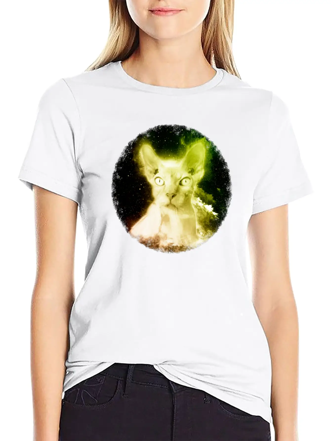 Sphynx Cat Shirt Nebula Hairless Cat Space T Shirt Unisex Casual T-Shirt – Clean Design For Daily Comfort