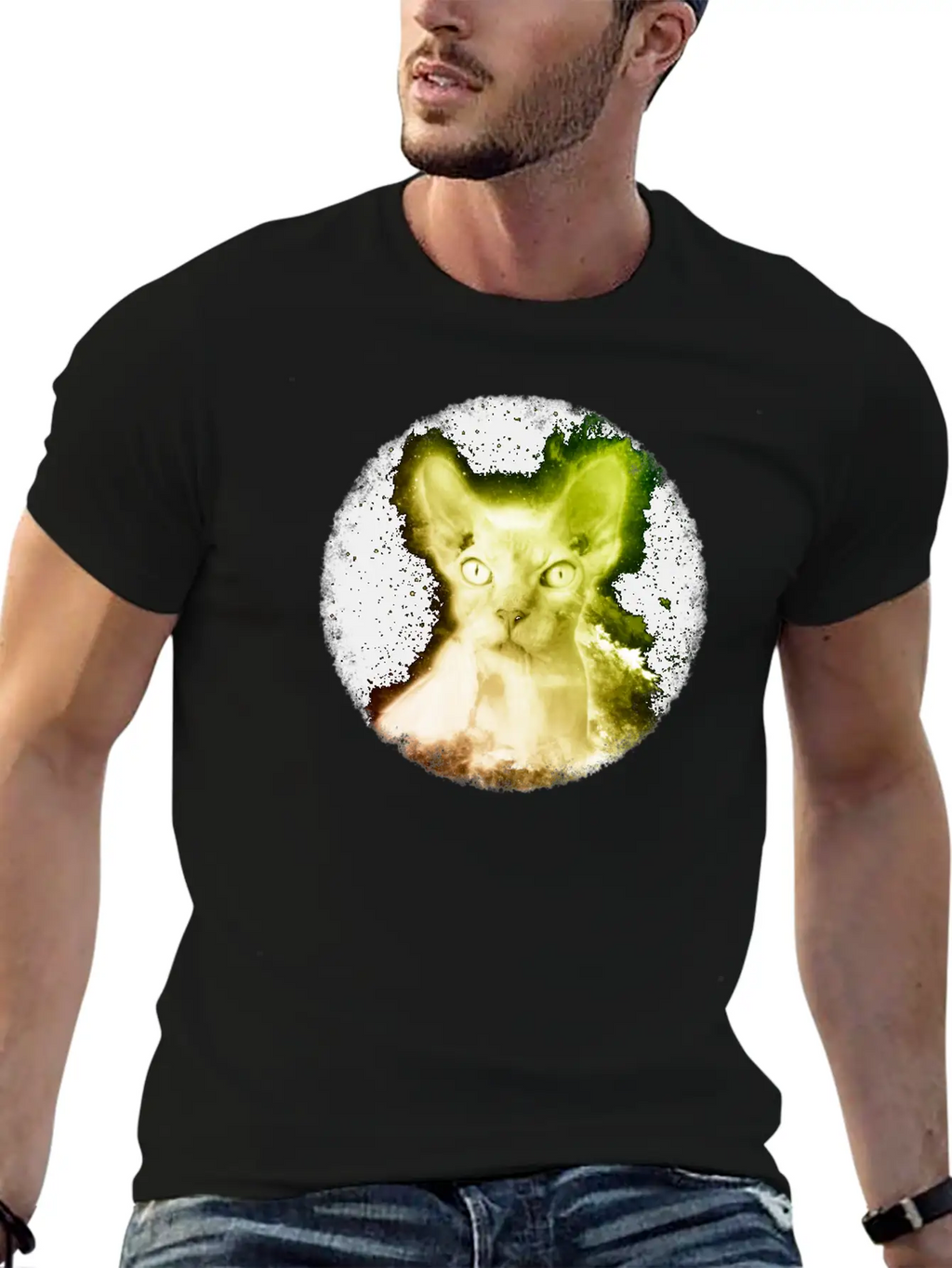 Sphynx Cat Shirt Nebula Hairless Cat Space T Shirt Unisex Casual T-Shirt – Clean Design For Daily Comfort