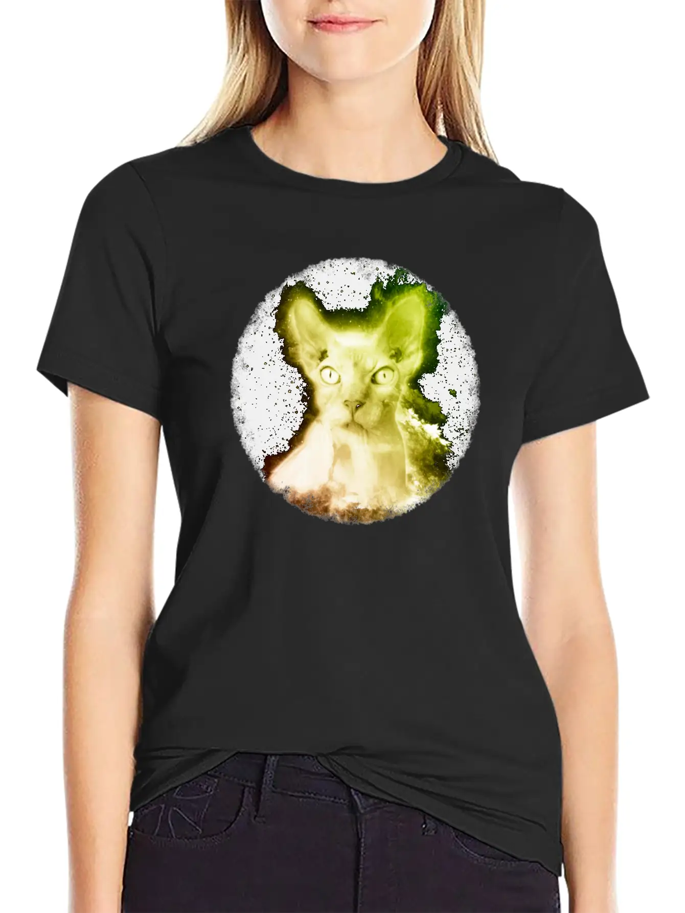 Sphynx Cat Shirt Nebula Hairless Cat Space T Shirt Unisex Casual T-Shirt – Clean Design For Daily Comfort