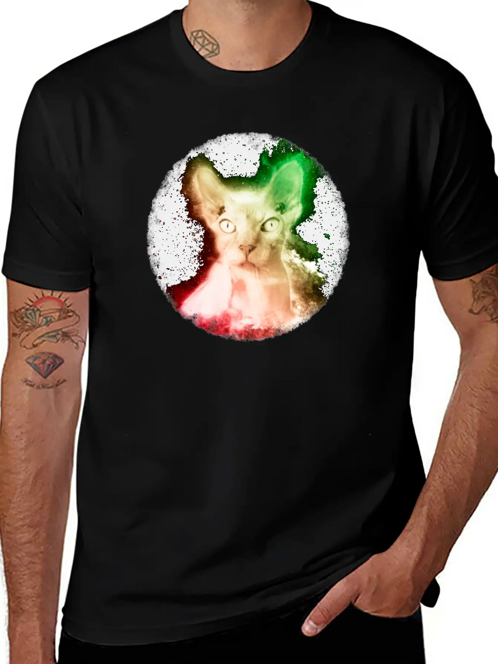 Sphynx Cat Shirt Vintage Hairless Cat Space T Shirt Stylish Everyday T-Shirt – Unisex Basic Cotton Tee