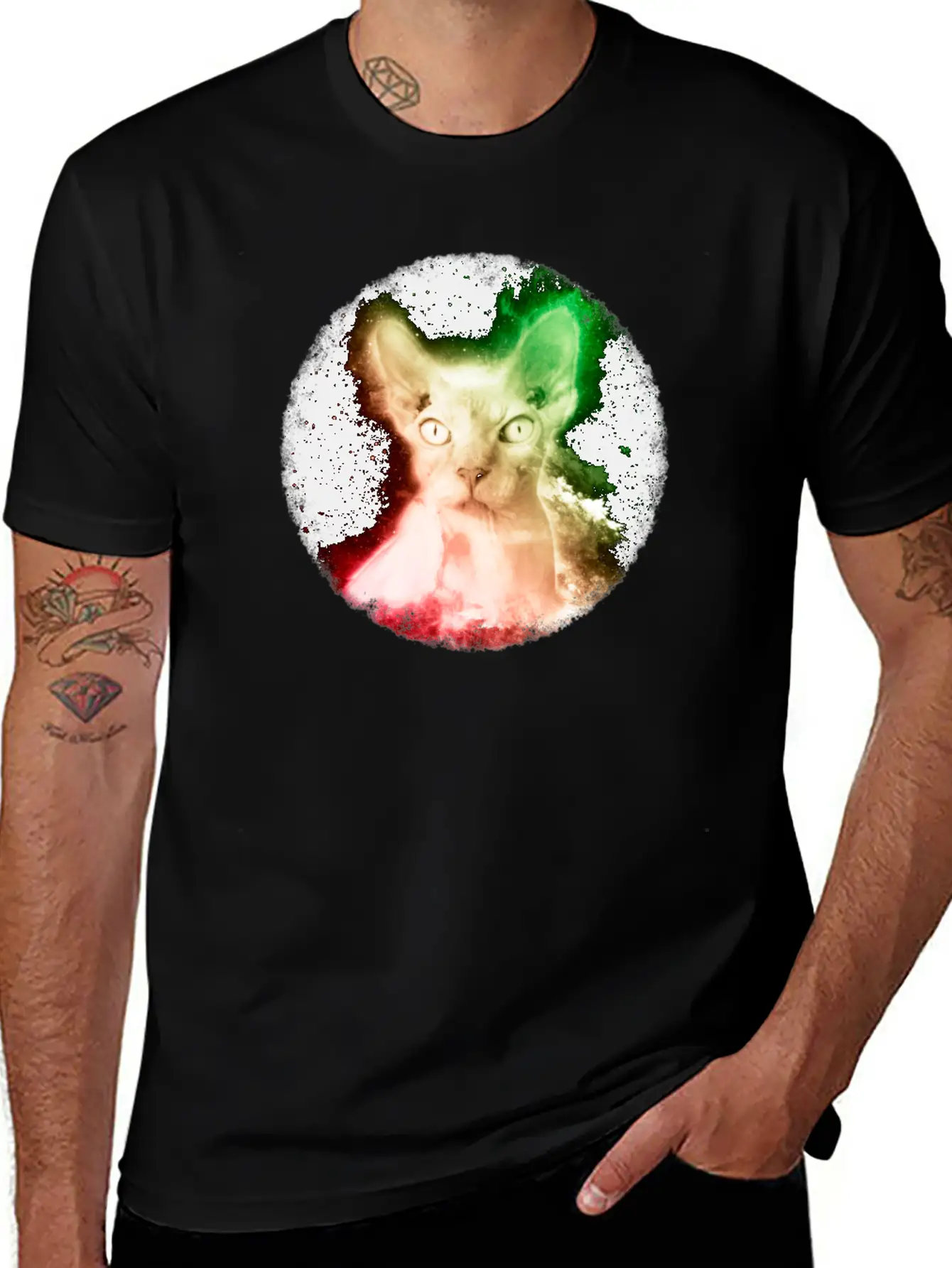 Sphynx Cat Shirt Vintage Hairless Cat Space T Shirt Stylish Everyday T-Shirt – Unisex Basic Cotton Tee