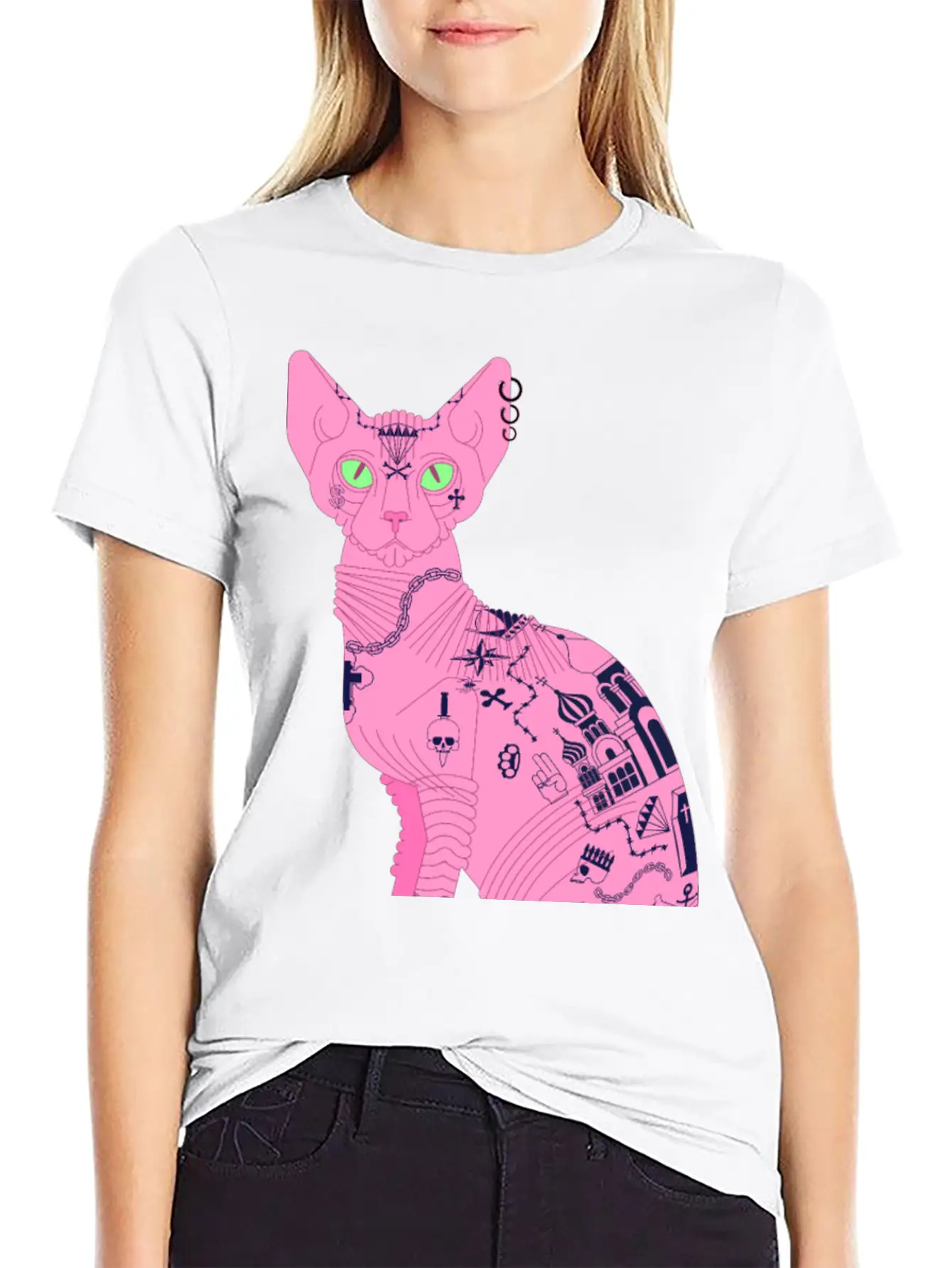 Sphynx Hairless Cat Tattoo Cool Pet Flesh Art Unisex Casual T-Shirt – Clean Design For Daily Comfort