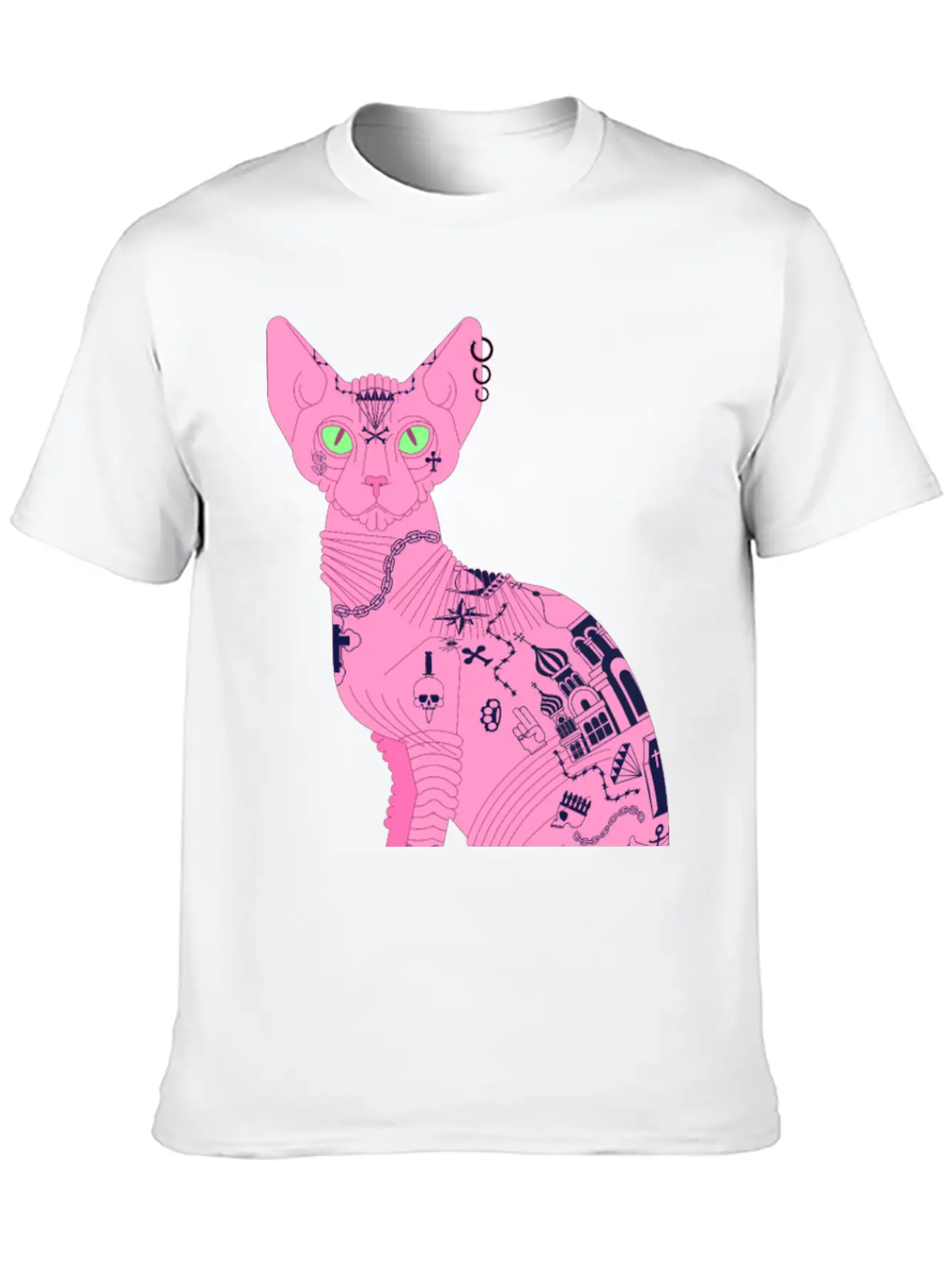 Sphynx Hairless Cat Tattoo Cool Pet Flesh Art Unisex Casual T-Shirt – Clean Design For Daily Comfort