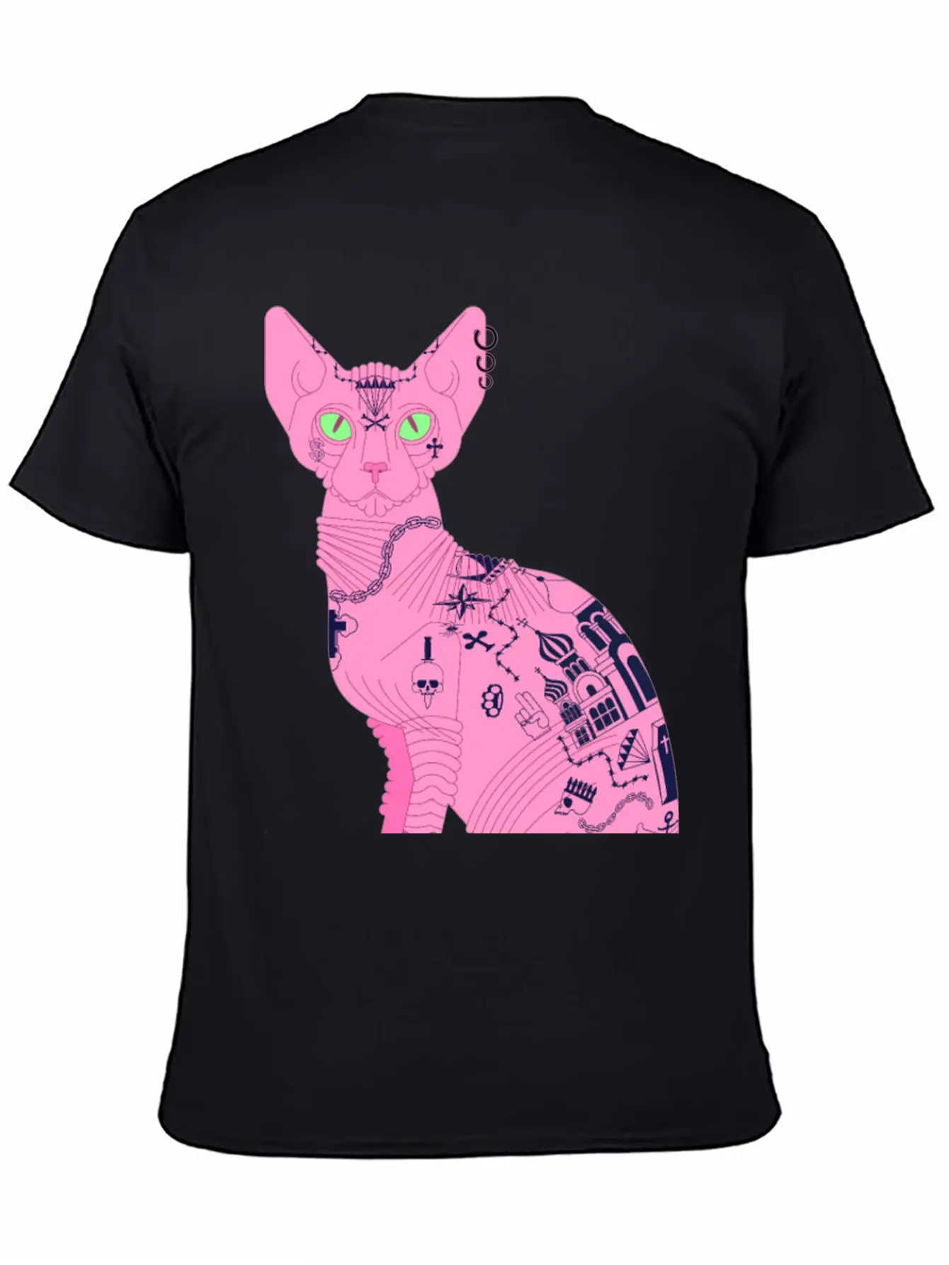 Sphynx Hairless Cat Tattoo Cool Pet Flesh Art Unisex Casual T-Shirt – Clean Design For Daily Comfort