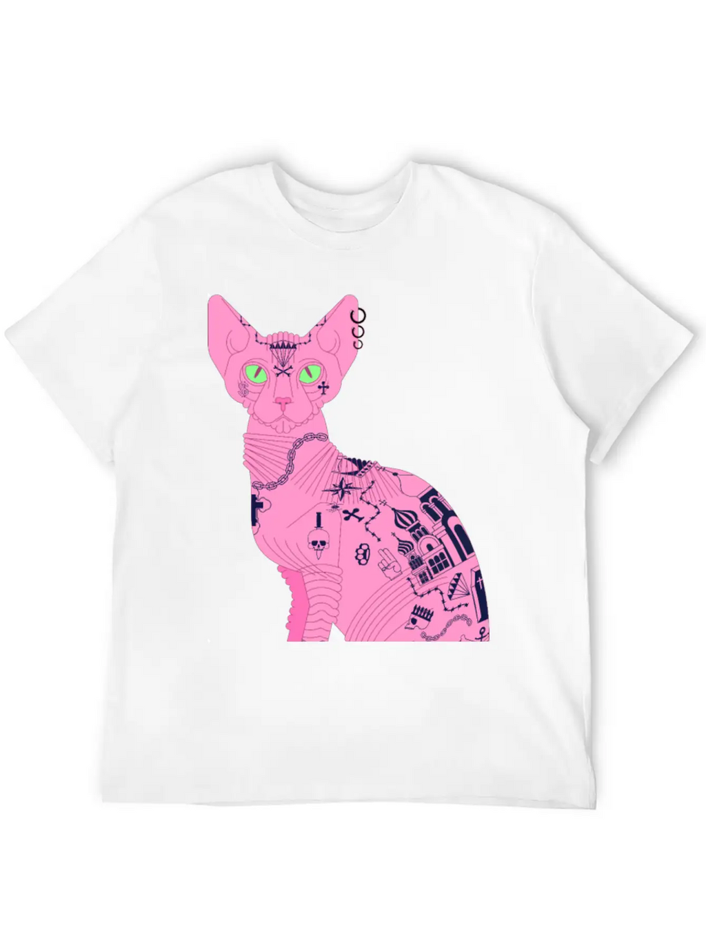 Sphynx Hairless Cat Tattoo Cool Pet Flesh Art Unisex Casual T-Shirt – Clean Design For Daily Comfort