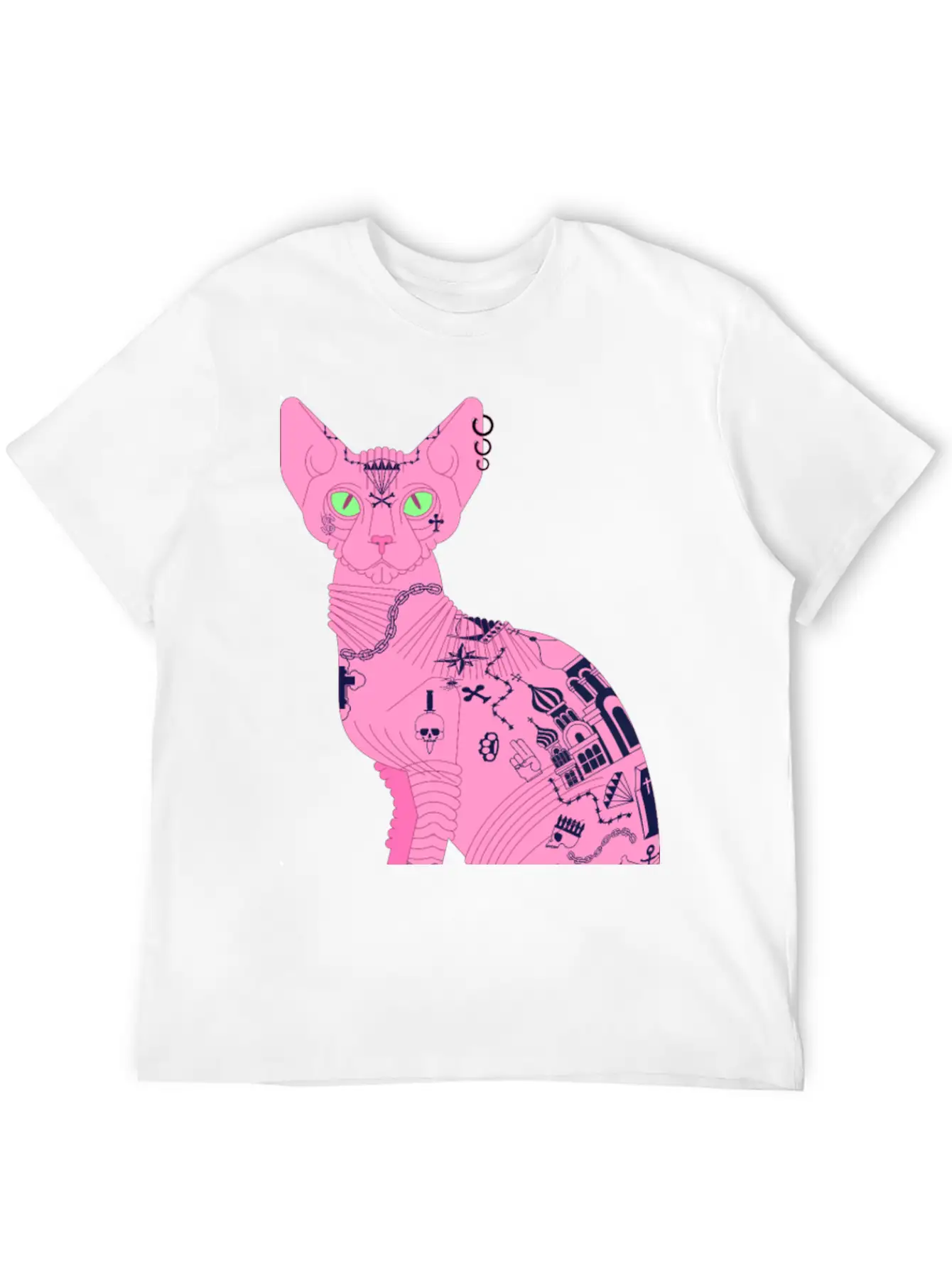 Sphynx Hairless Cat Tattoo Cool Pet Flesh Art Unisex Casual T-Shirt – Clean Design For Daily Comfort
