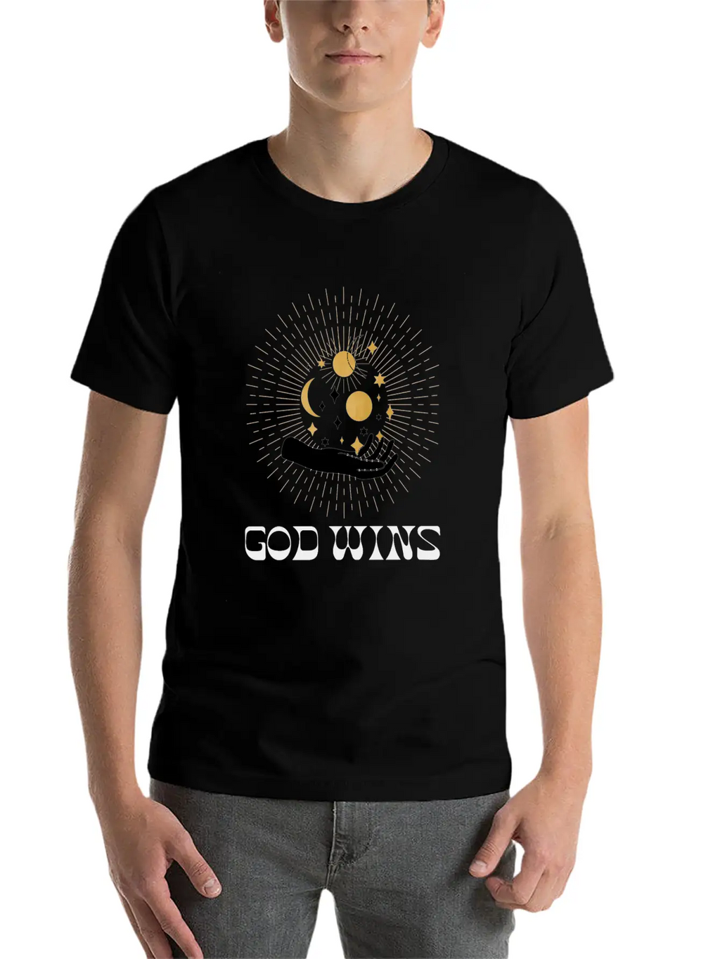 Spiritual Clothing, Universe Hand Shirt, Moon Tee Essential Cotton Tee For Daily Outfits – Unisex Style
