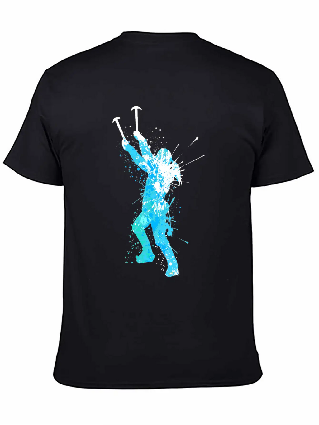 Splash Art Wintersport Ice Climbing Unisex Short Sleeve Soft Cotton T-Shirt – Casual Everyday Wear