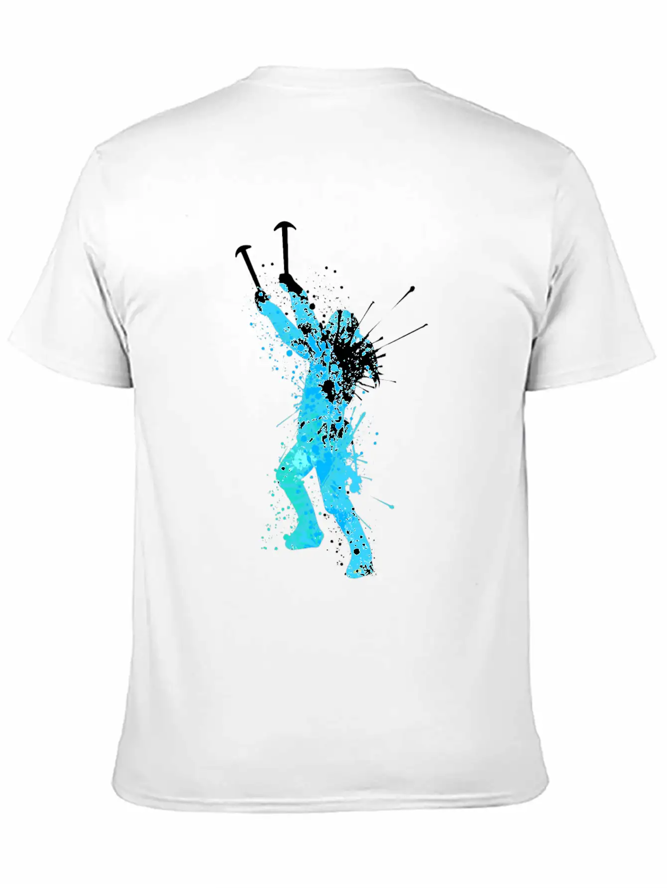 Splash Art Wintersport Ice Climbing Unisex Short Sleeve Soft Cotton T-Shirt – Casual Everyday Wear