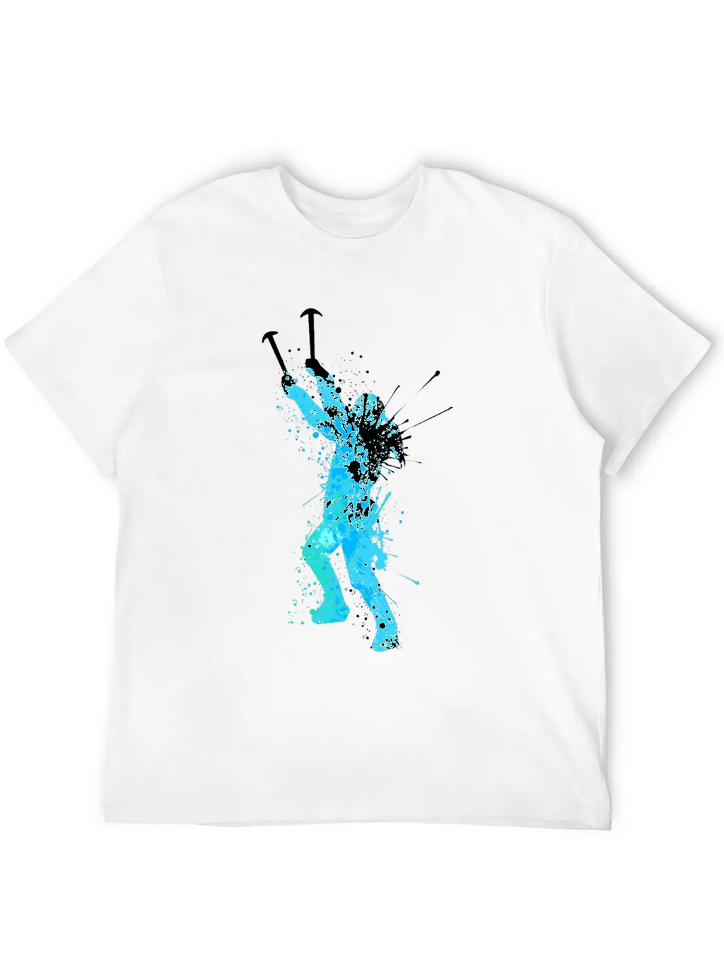 Splash Art Wintersport Ice Climbing Unisex Short Sleeve Soft Cotton T-Shirt – Casual Everyday Wear