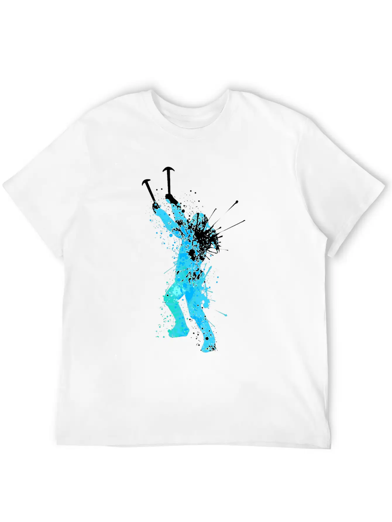 Splash Art Wintersport Ice Climbing Unisex Short Sleeve Soft Cotton T-Shirt – Casual Everyday Wear