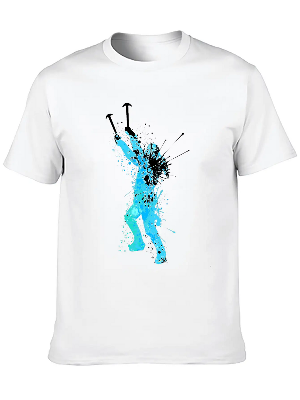 Splash Art Wintersport Ice Climbing Unisex Short Sleeve Soft Cotton T-Shirt – Casual Everyday Wear