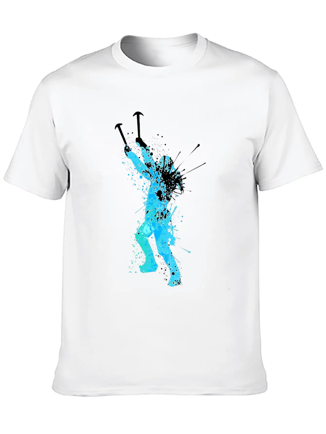 Splash Art Wintersport Ice Climbing Unisex Short Sleeve Soft Cotton T-Shirt – Casual Everyday Wear
