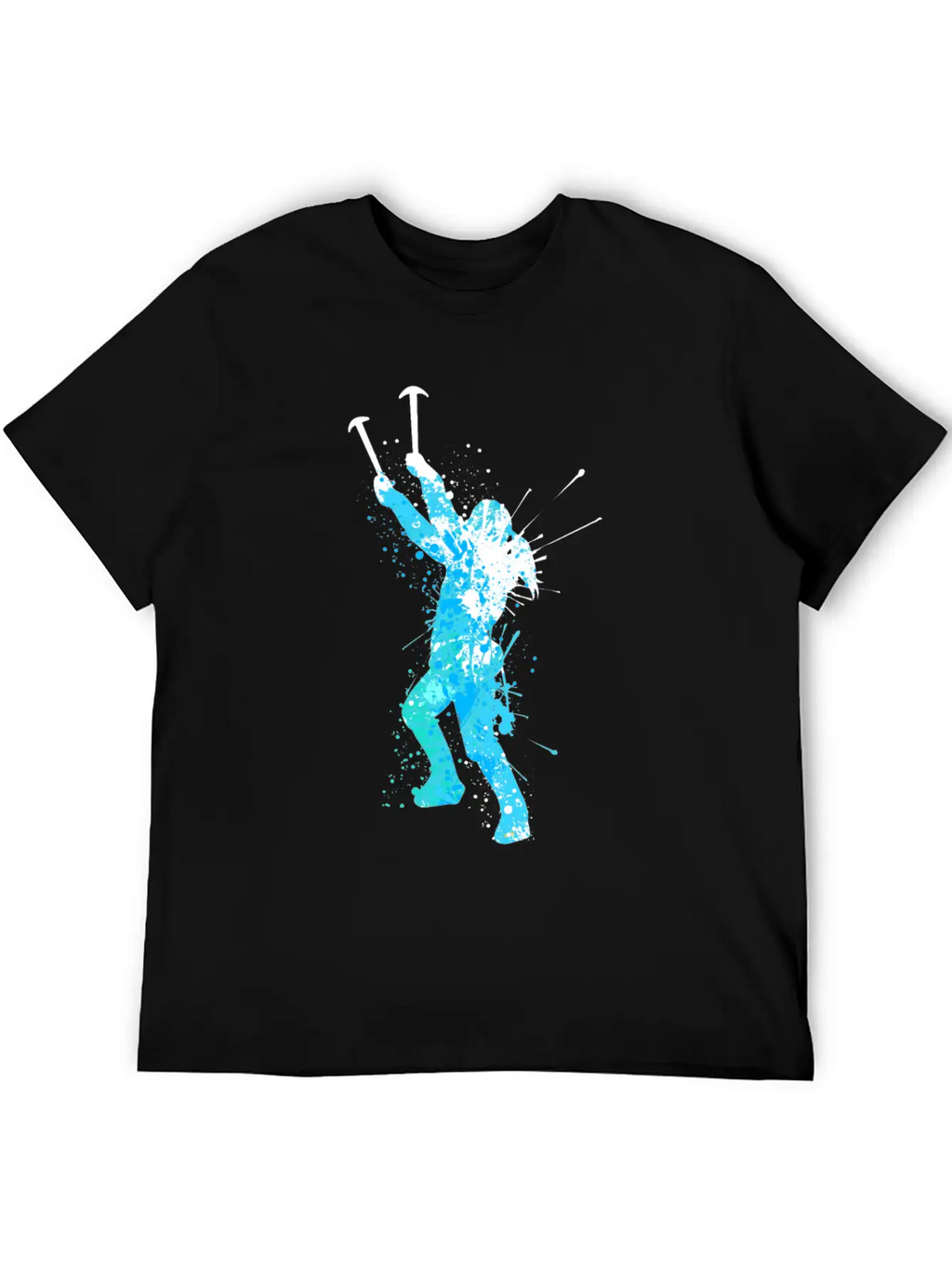 Splash Art Wintersport Ice Climbing Unisex Short Sleeve Soft Cotton T-Shirt – Casual Everyday Wear