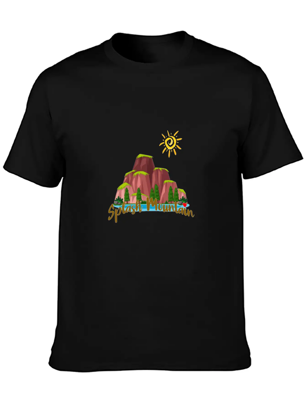 Splash Mountain - Happy Picnic Unisex Short Sleeve Soft Cotton T-Shirt – Casual Everyday Wear
