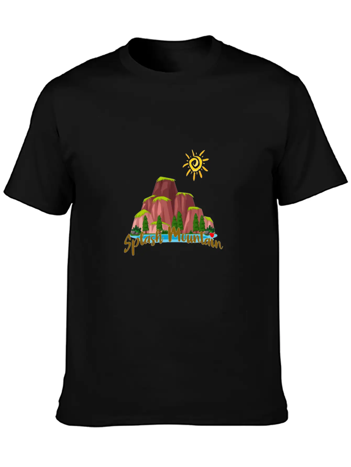 Splash Mountain - Happy Picnic Unisex Short Sleeve Soft Cotton T-Shirt – Casual Everyday Wear