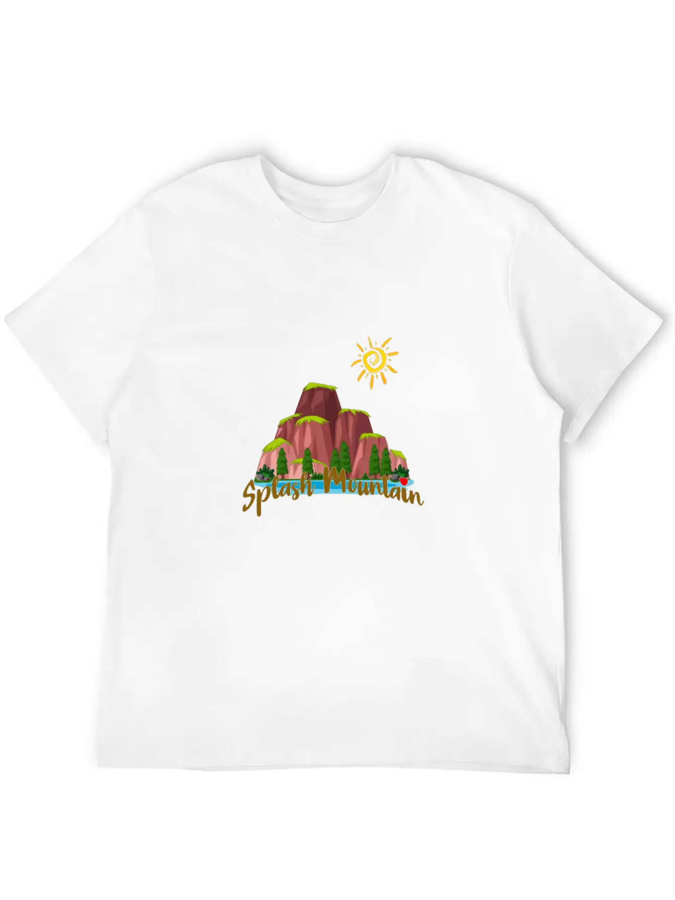Splash Mountain - Happy Picnic Unisex Short Sleeve Soft Cotton T-Shirt – Casual Everyday Wear