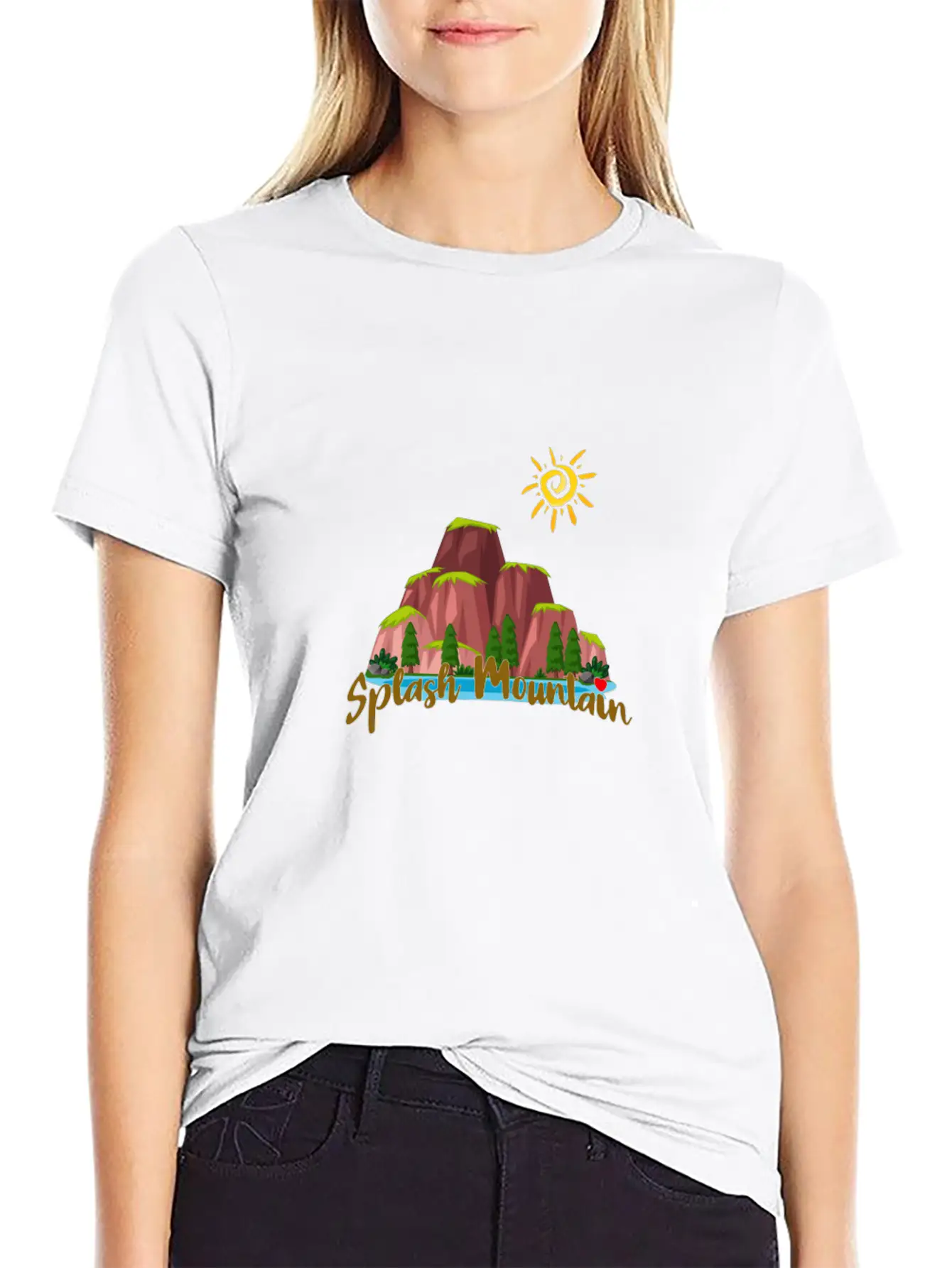 Splash Mountain - Happy Picnic Unisex Short Sleeve Soft Cotton T-Shirt – Casual Everyday Wear