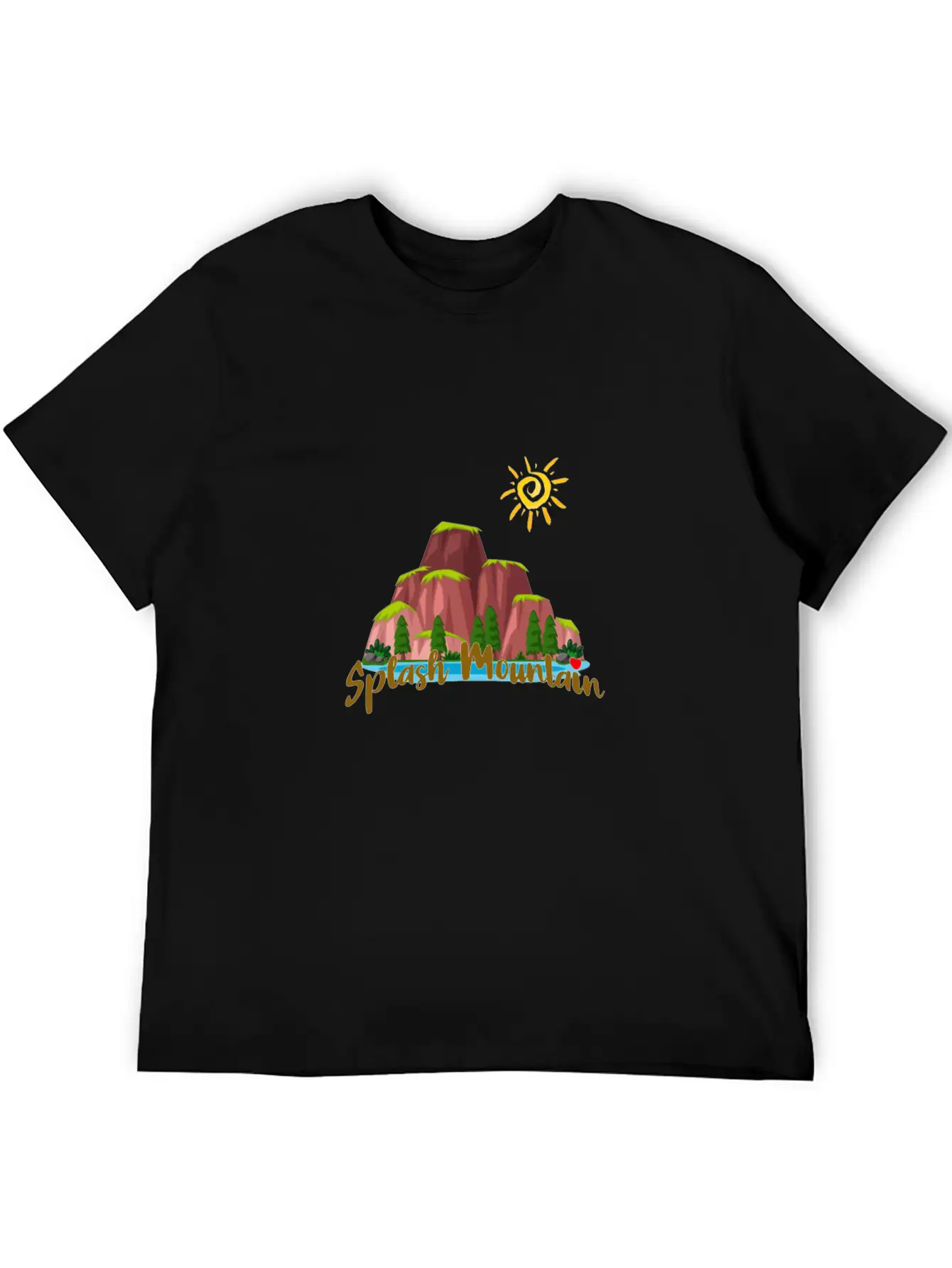 Splash Mountain - Happy Picnic Unisex Short Sleeve Soft Cotton T-Shirt – Casual Everyday Wear