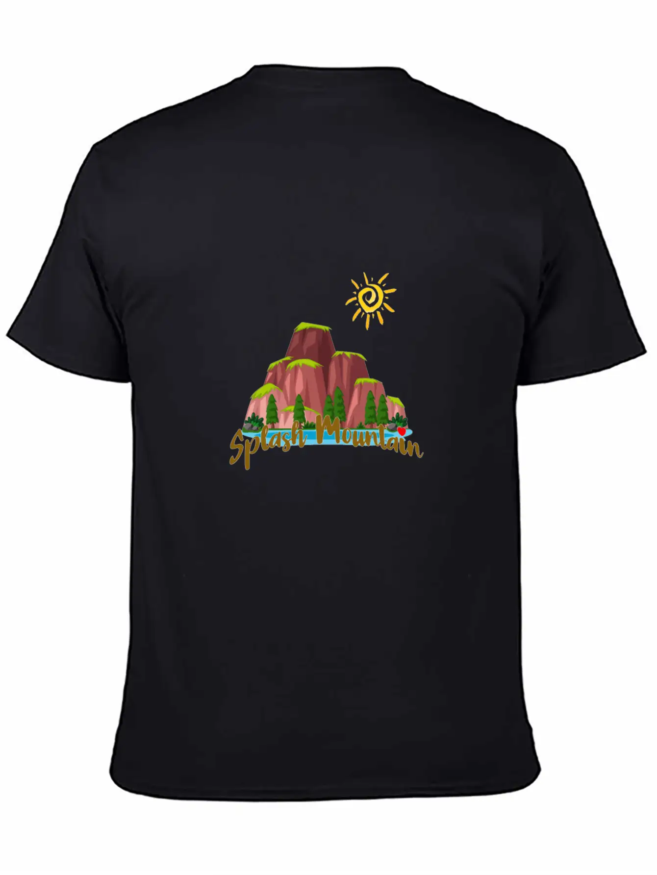 Splash Mountain - Happy Picnic Unisex Short Sleeve Soft Cotton T-Shirt – Casual Everyday Wear