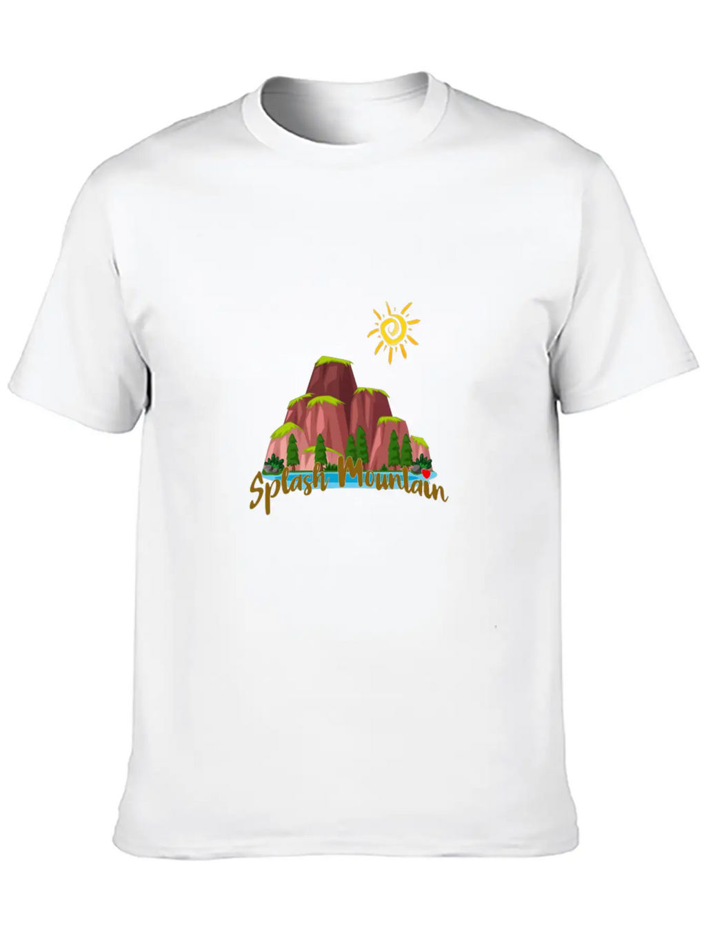 Splash Mountain - Happy Picnic Unisex Short Sleeve Soft Cotton T-Shirt – Casual Everyday Wear