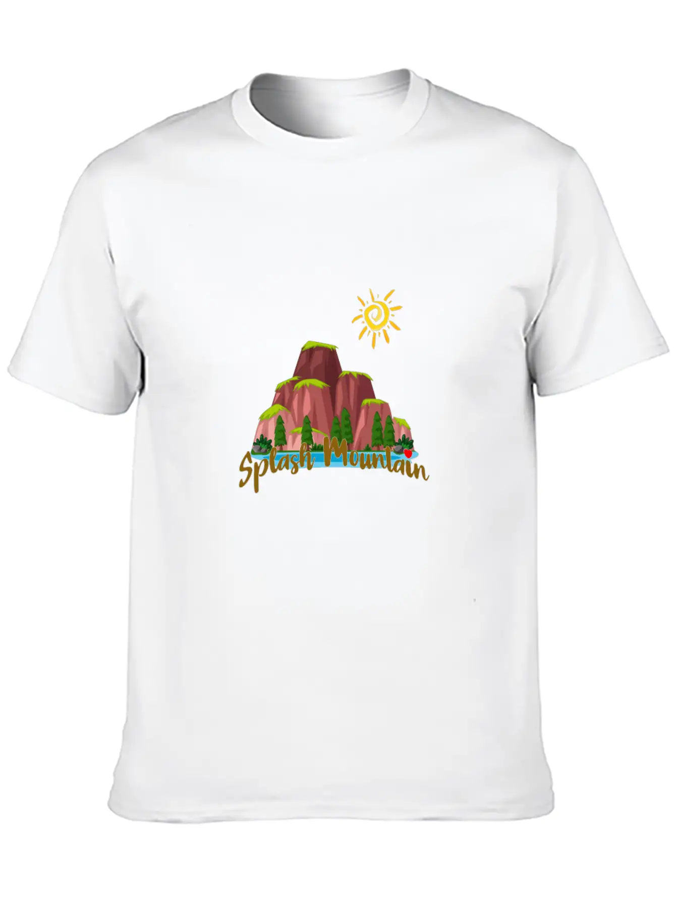 Splash Mountain - Happy Picnic Unisex Short Sleeve Soft Cotton T-Shirt – Casual Everyday Wear
