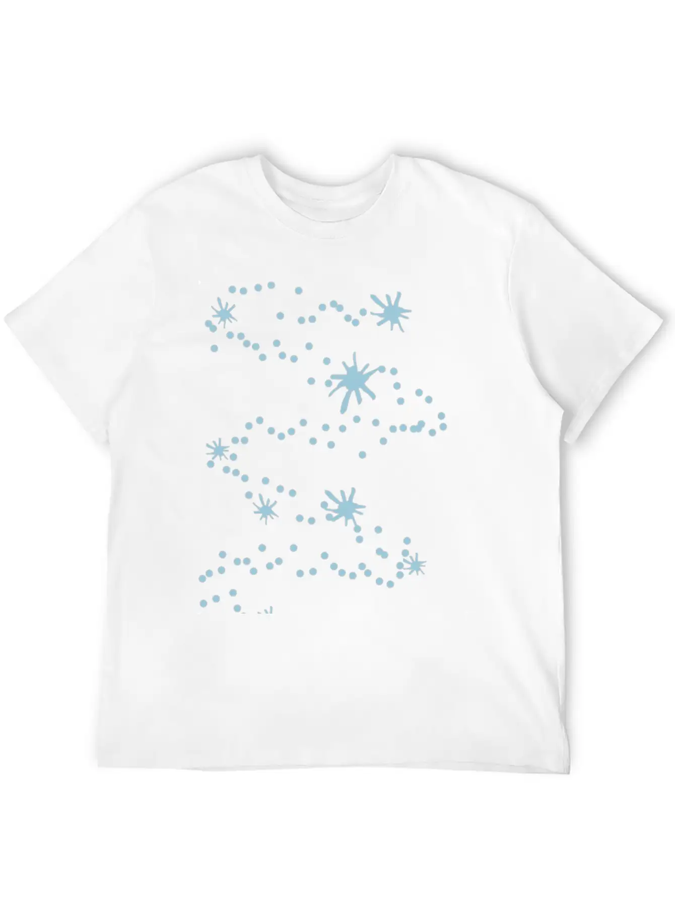 Splatter2powderblue Unisex Short Sleeve Soft Cotton T-Shirt – Casual Everyday Wear