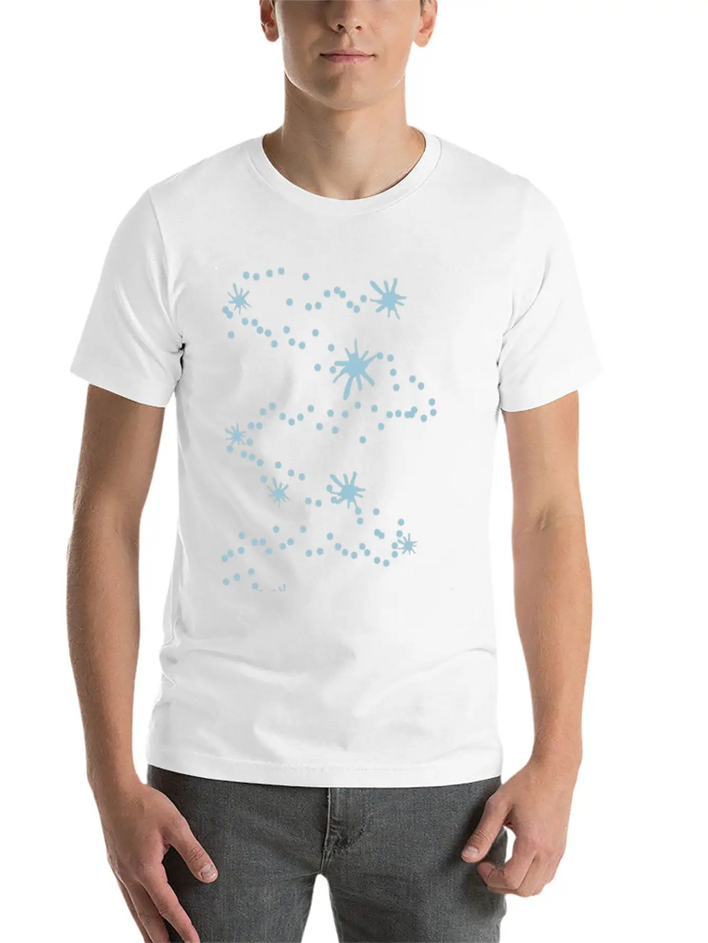 Splatter2powderblue Unisex Short Sleeve Soft Cotton T-Shirt – Casual Everyday Wear